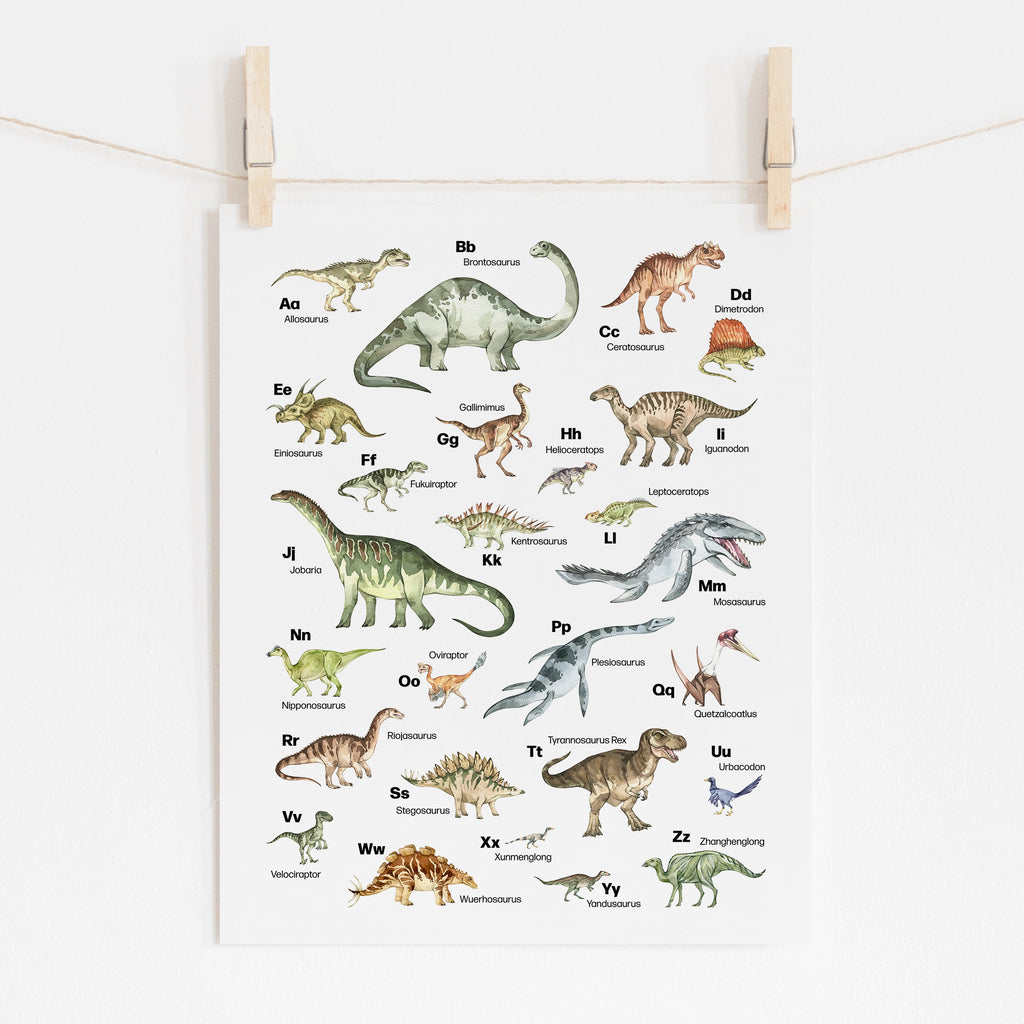 Dinosaur Alphabet Poster for Free Printable Dinosaur Wall Art