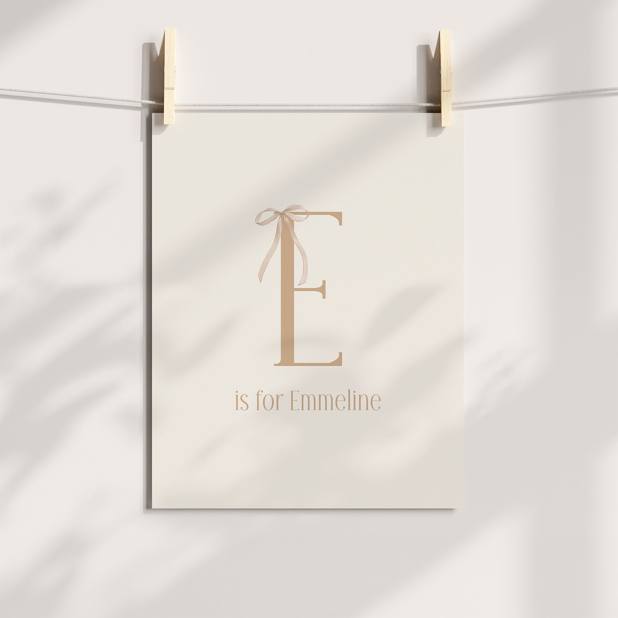 Coquette Nursery Personalized Letter Print with Pink Bow