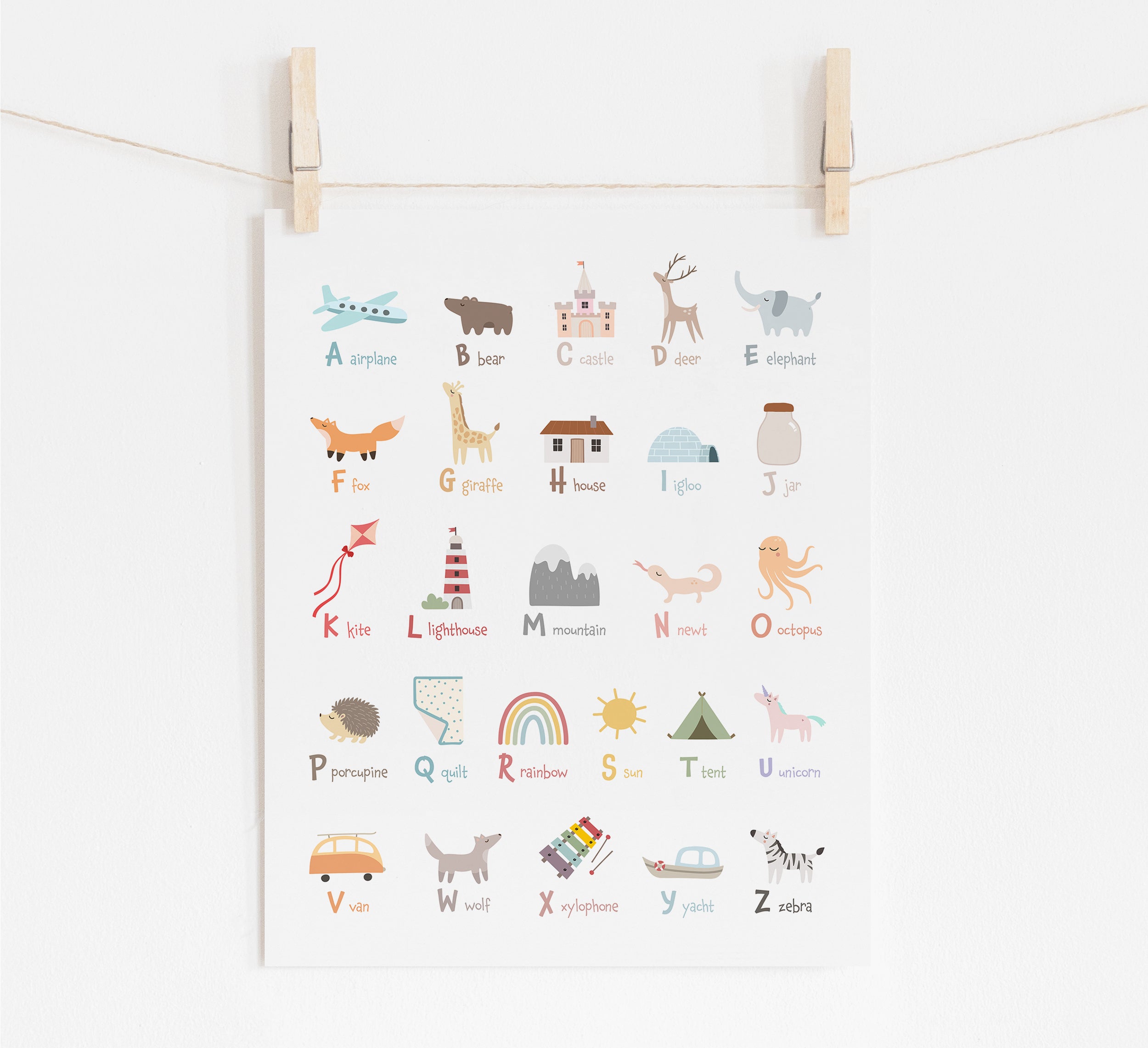 Pastel Nursery Alphabet Poster