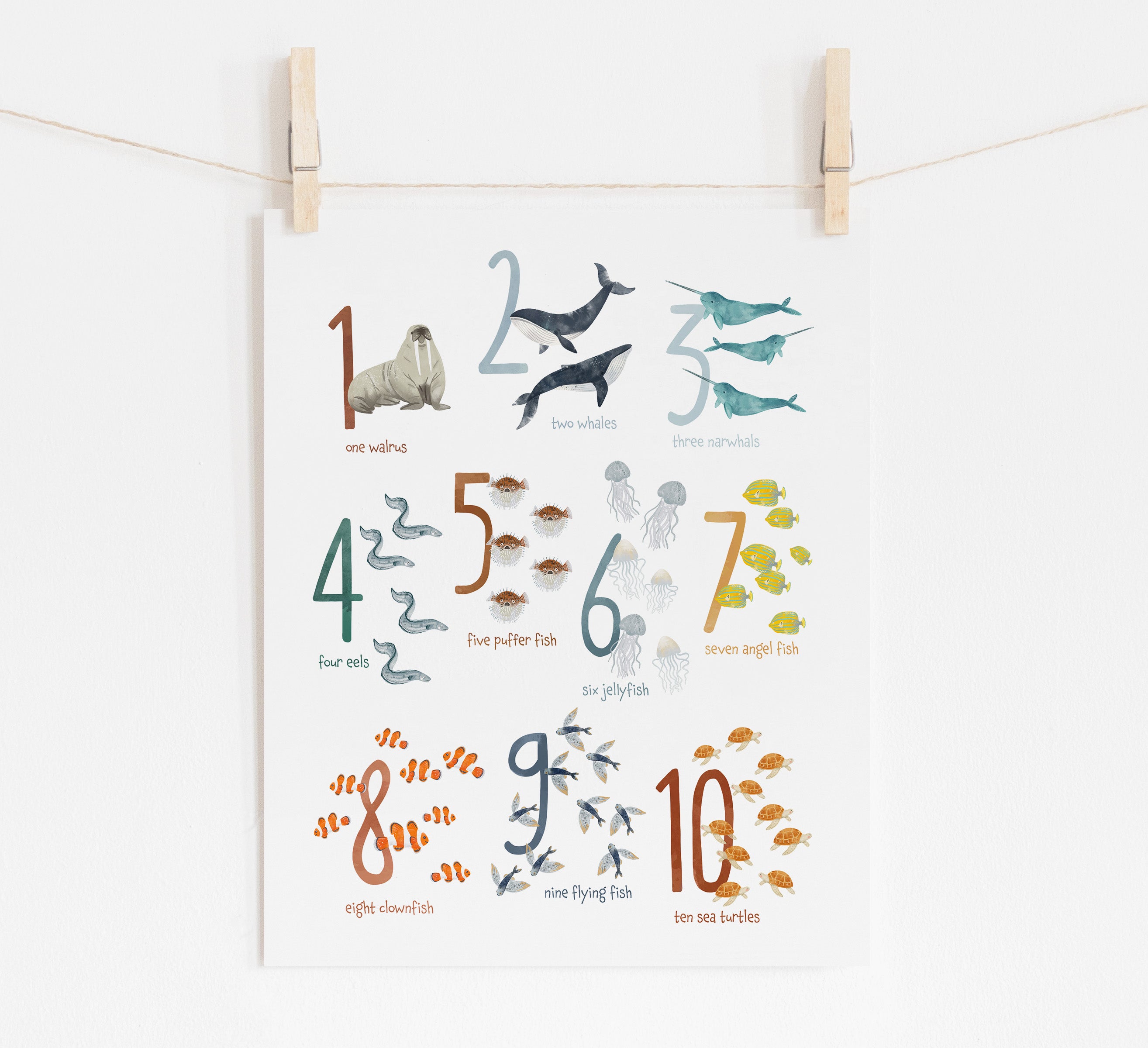 Ocean Animals Nursery Prints Bundle Set