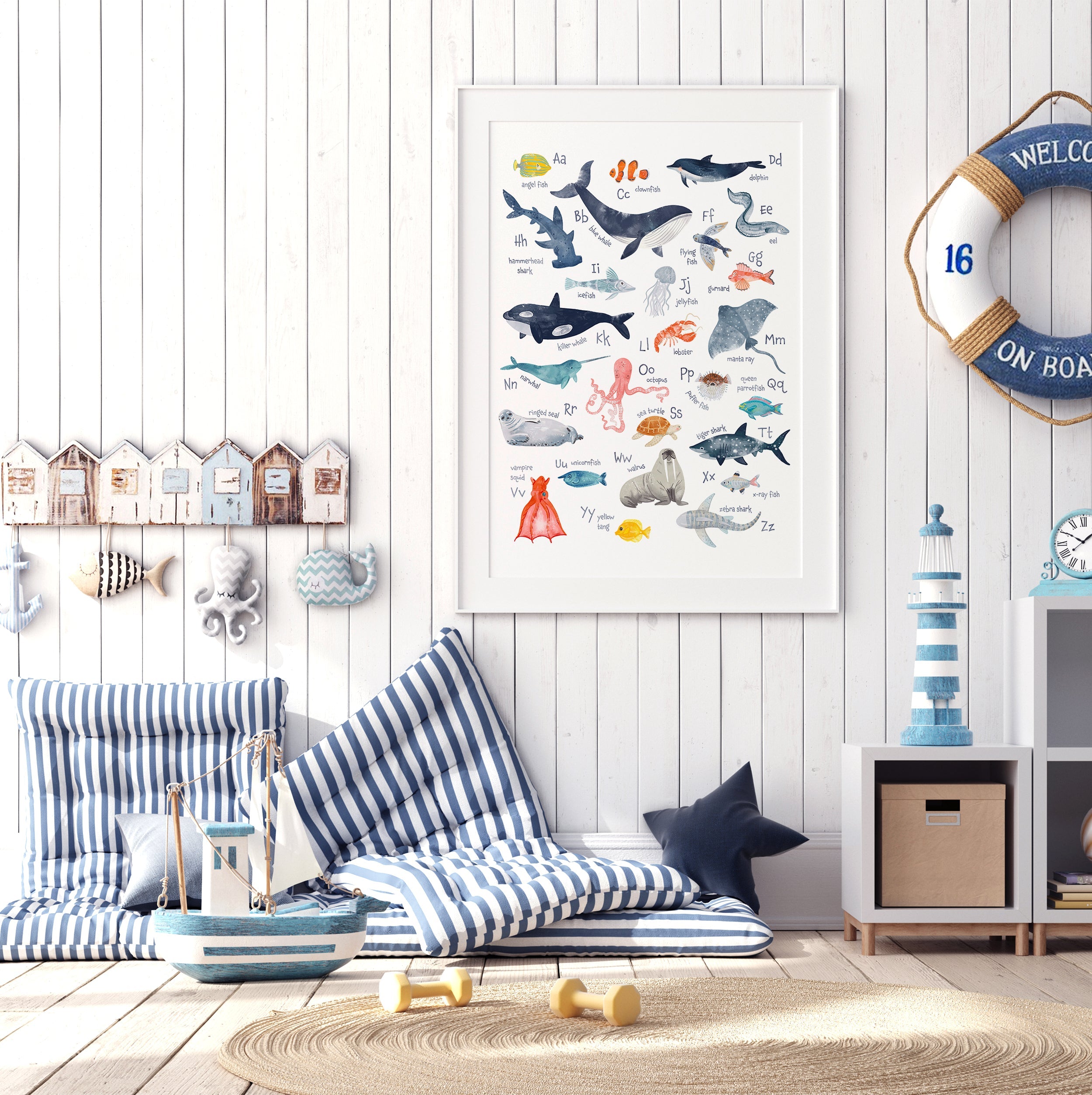 Sea Animals Alphabet Poster