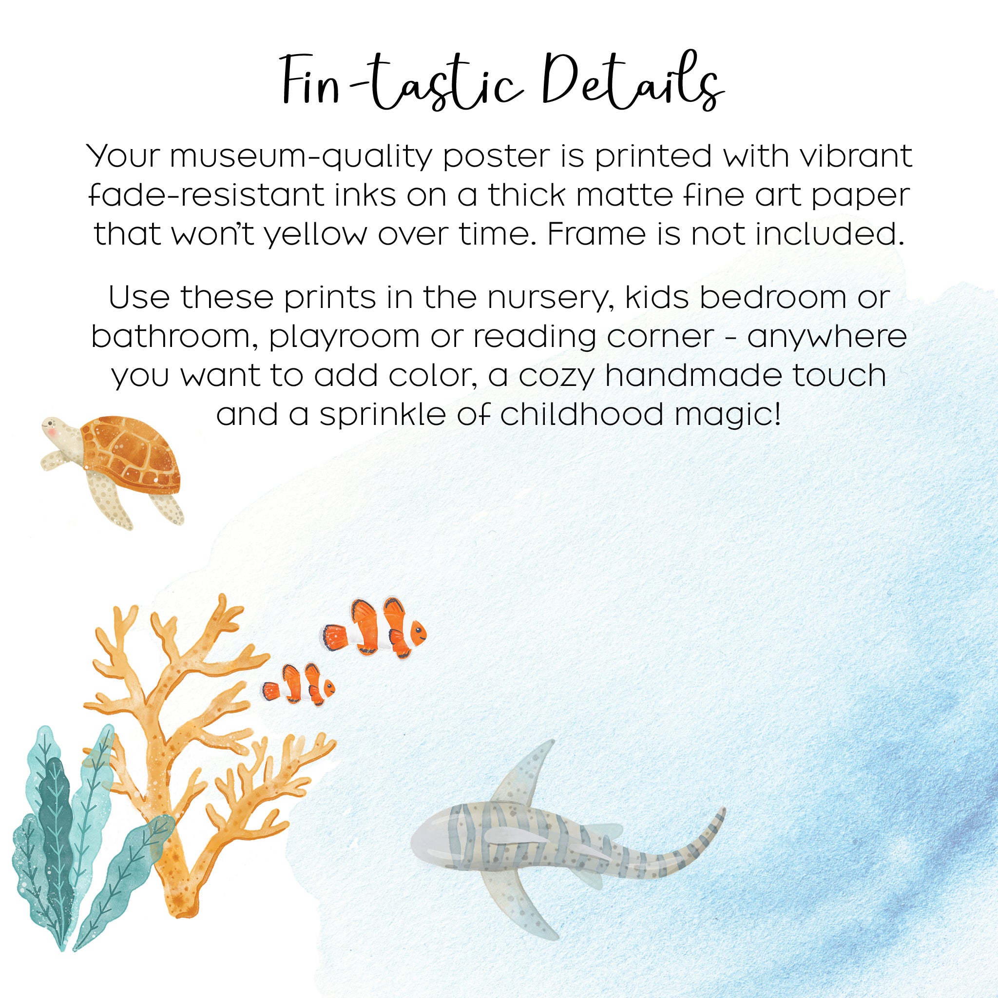 Ocean Animals Nursery Prints Bundle Set