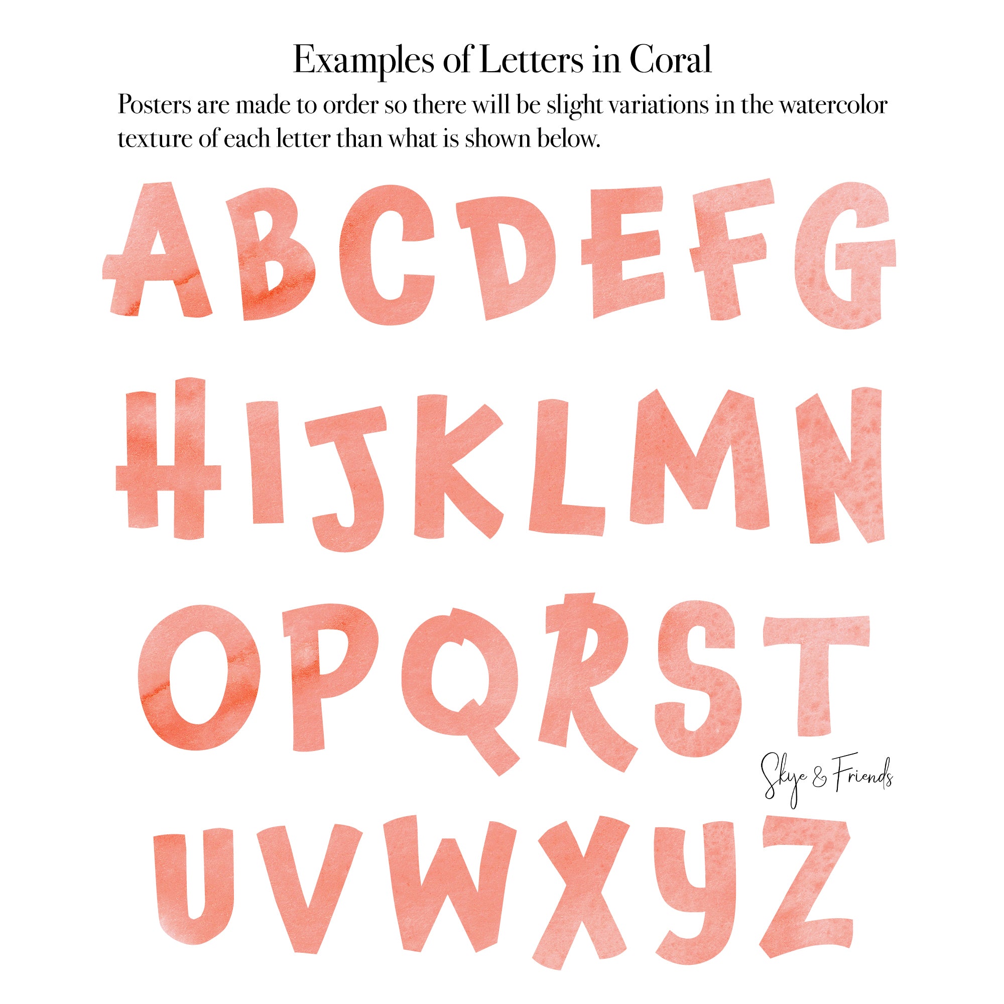 Personalized Sea Animals Nursery Art - Monogram Print in Coral