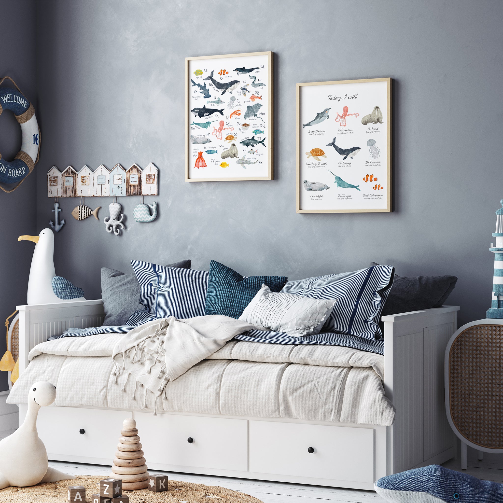Ocean Animals Nursery Prints Bundle Set