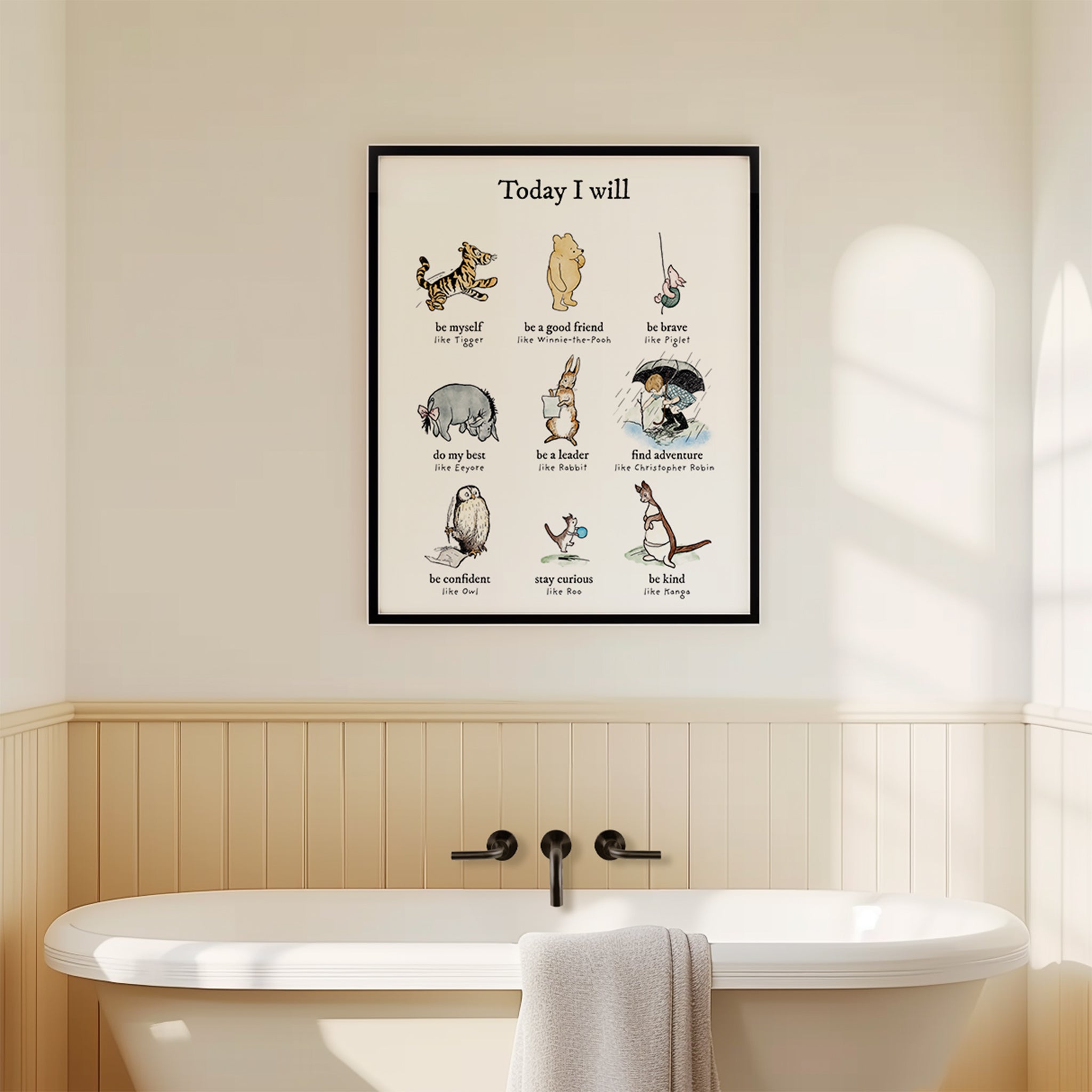 Winnie-the-Pooh Positive Affirmations Nursery Wall Art