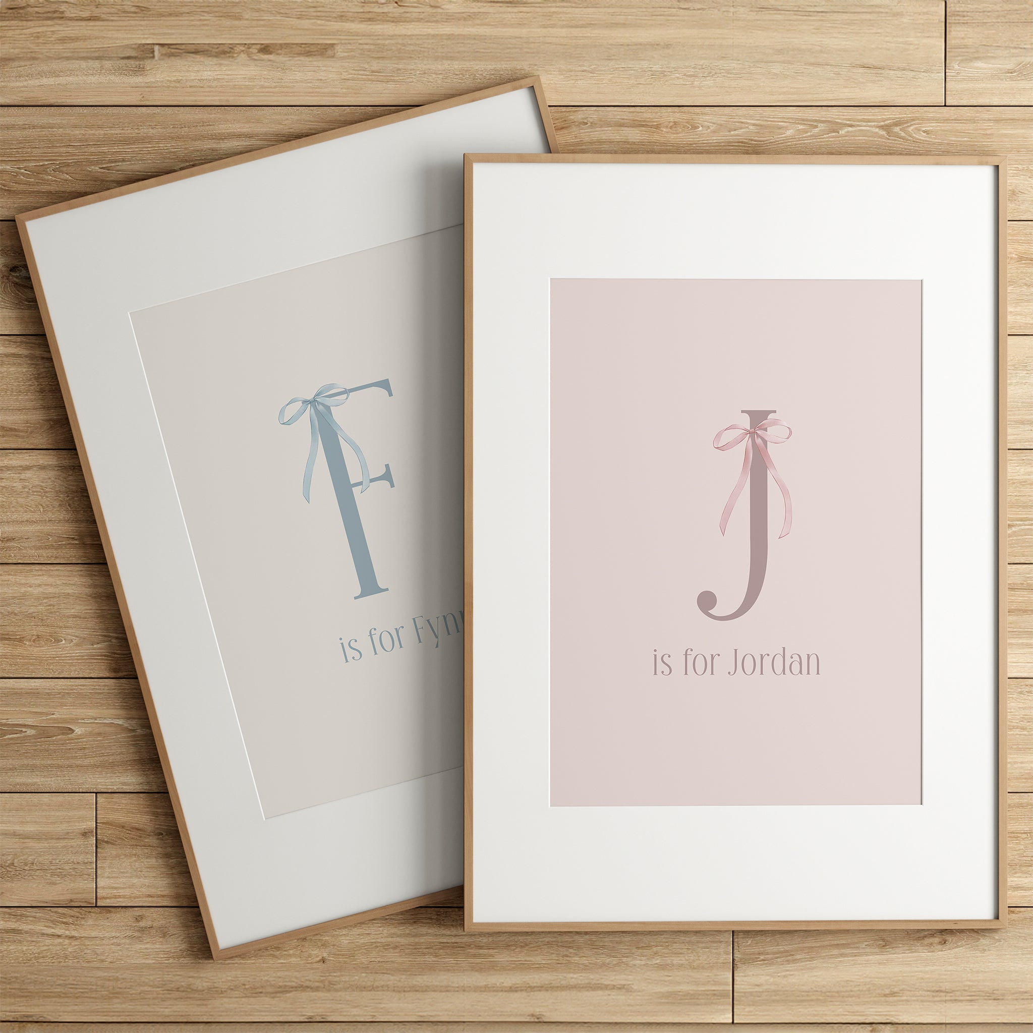 Coquette Nursery Personalized Letter Print with Pink Bow