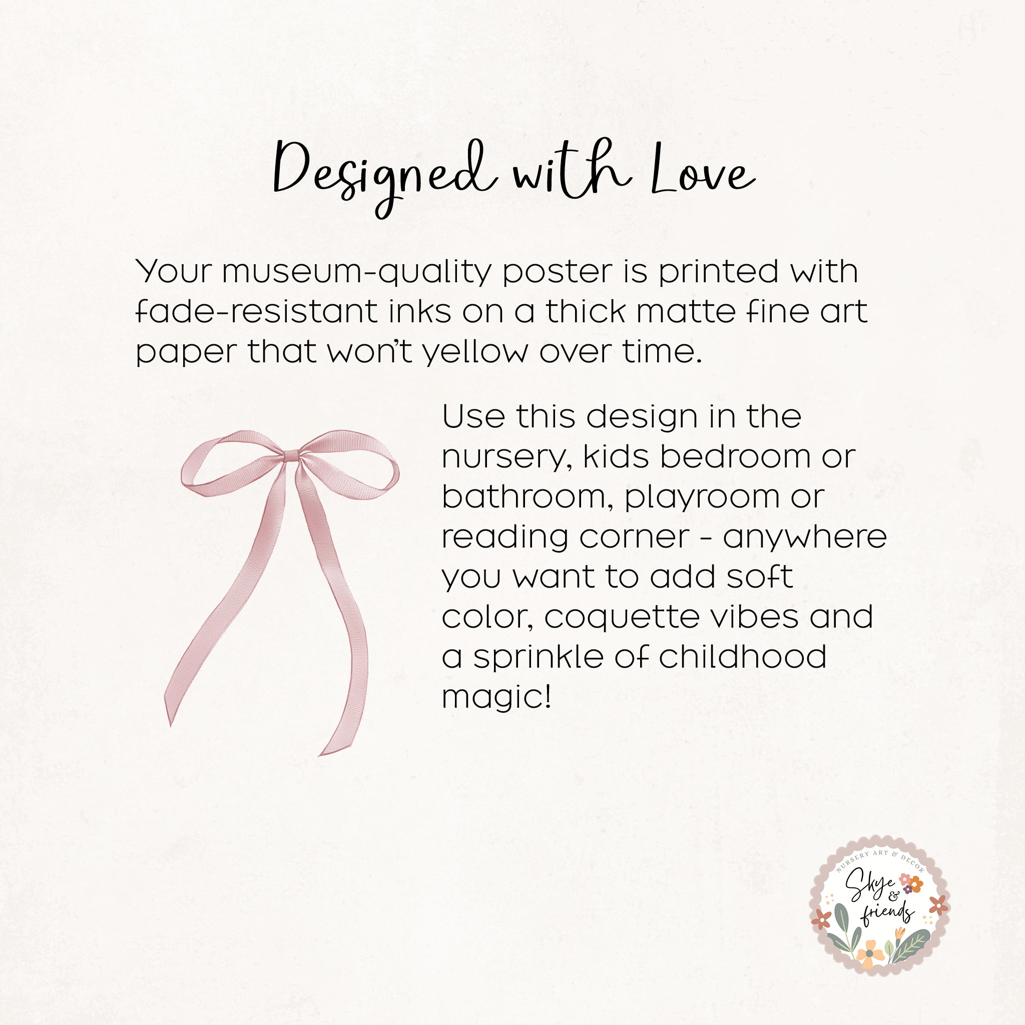 Coquette Nursery Personalized Letter Print with Pink Bow