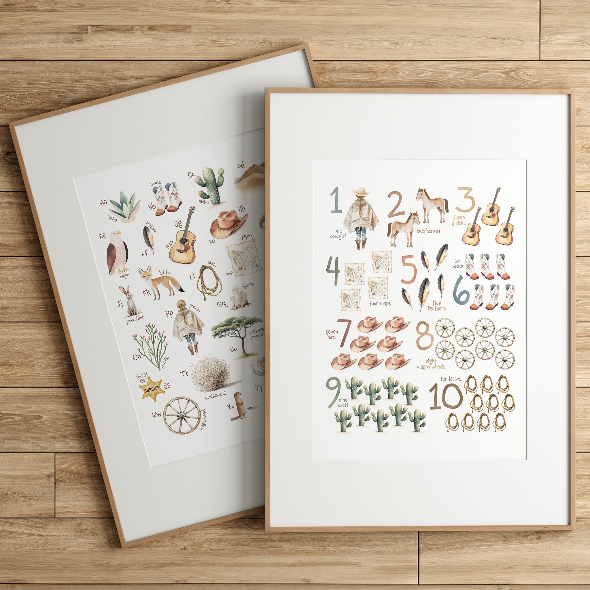 Cowgirl Numbers Wall Art for Western Themed Nursery