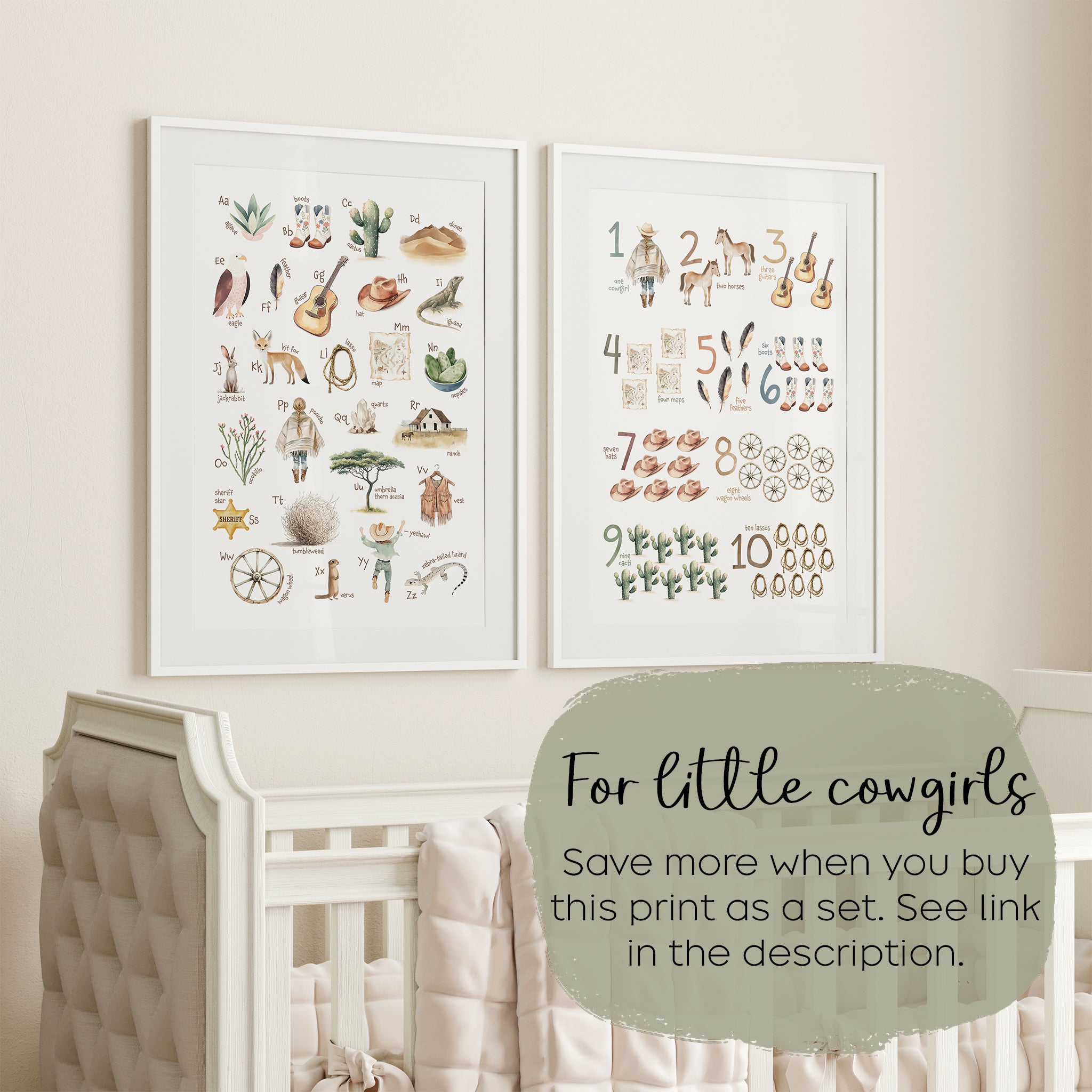 Cowgirl Nursery Alphabet Print