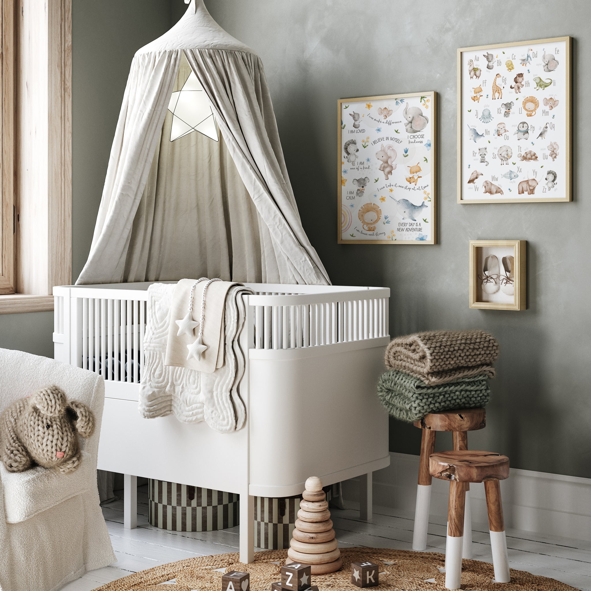 Unicorn & Animal Friends Positive Affirmations Poster