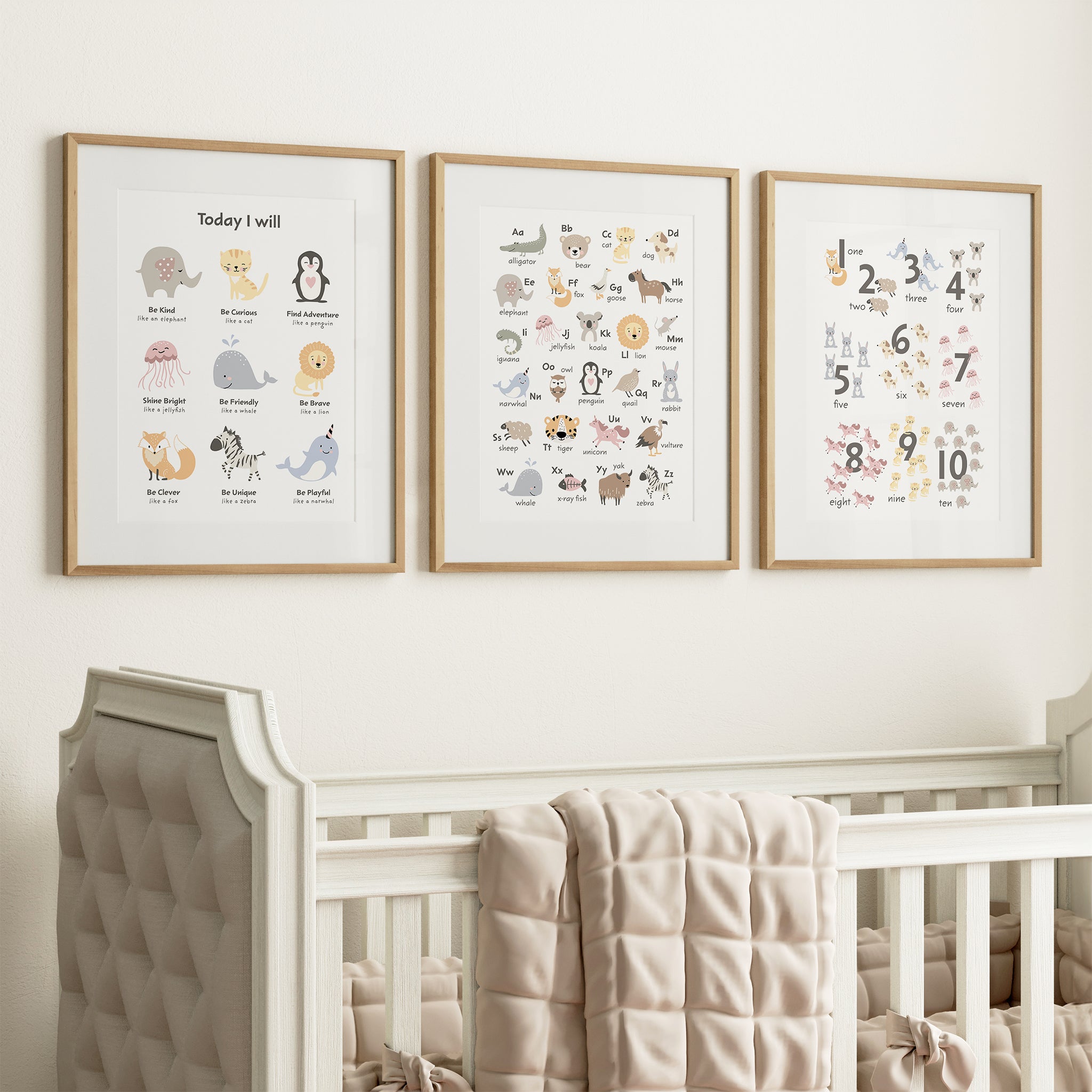 Cute Animals Nursery Prints Bundle Set