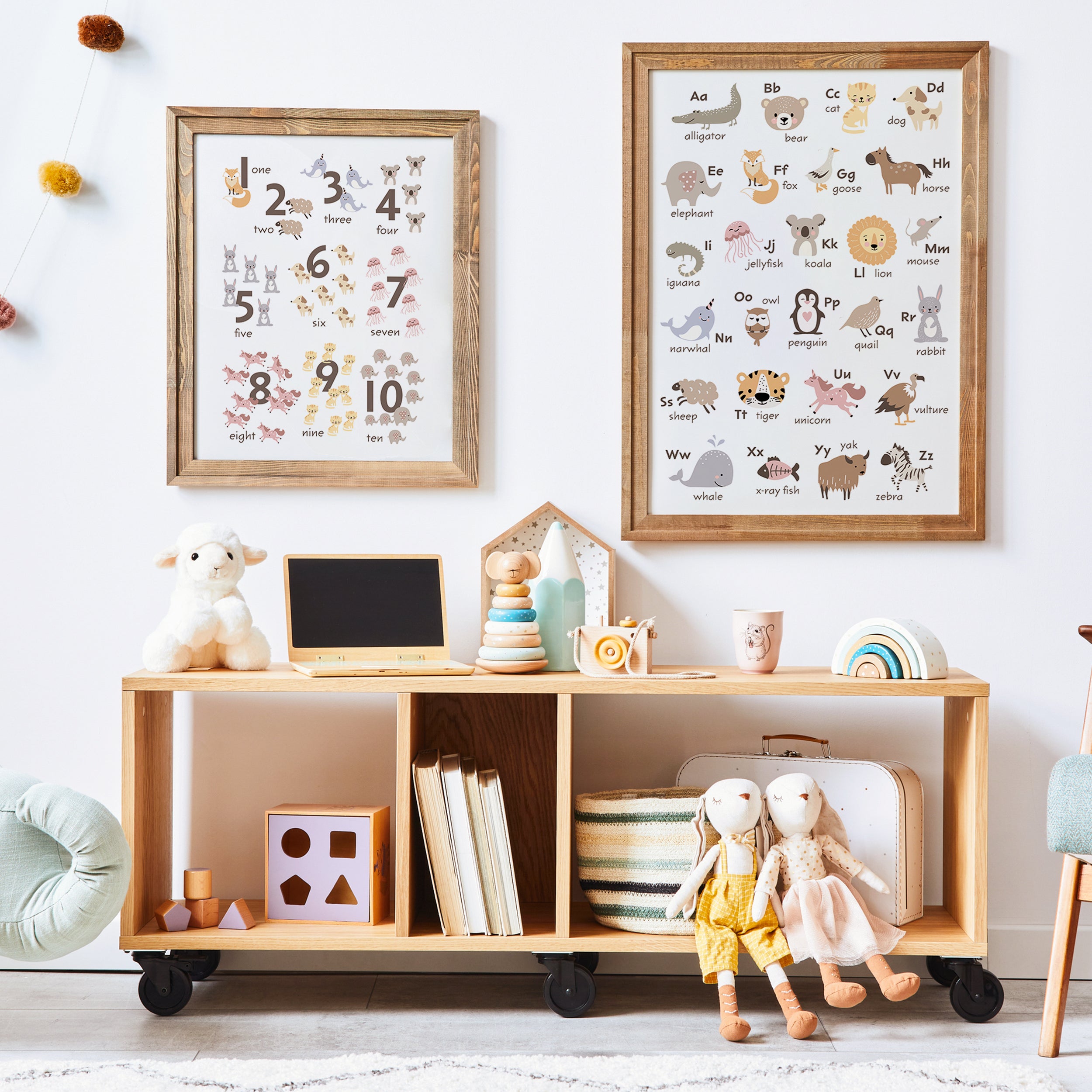 Cute Animal Numbers Poster, 1-10