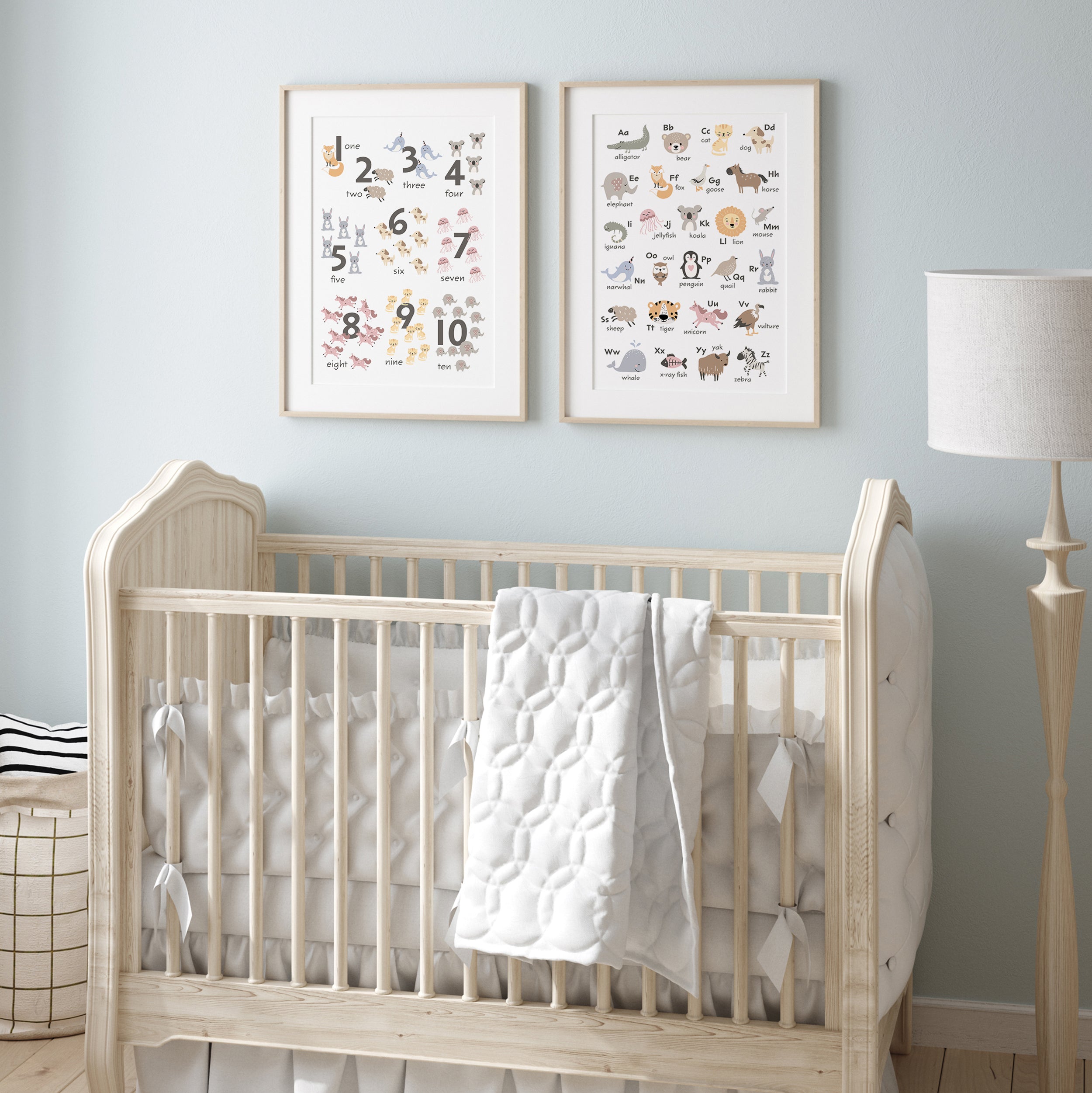 Cute Animal Numbers Poster, 1-10