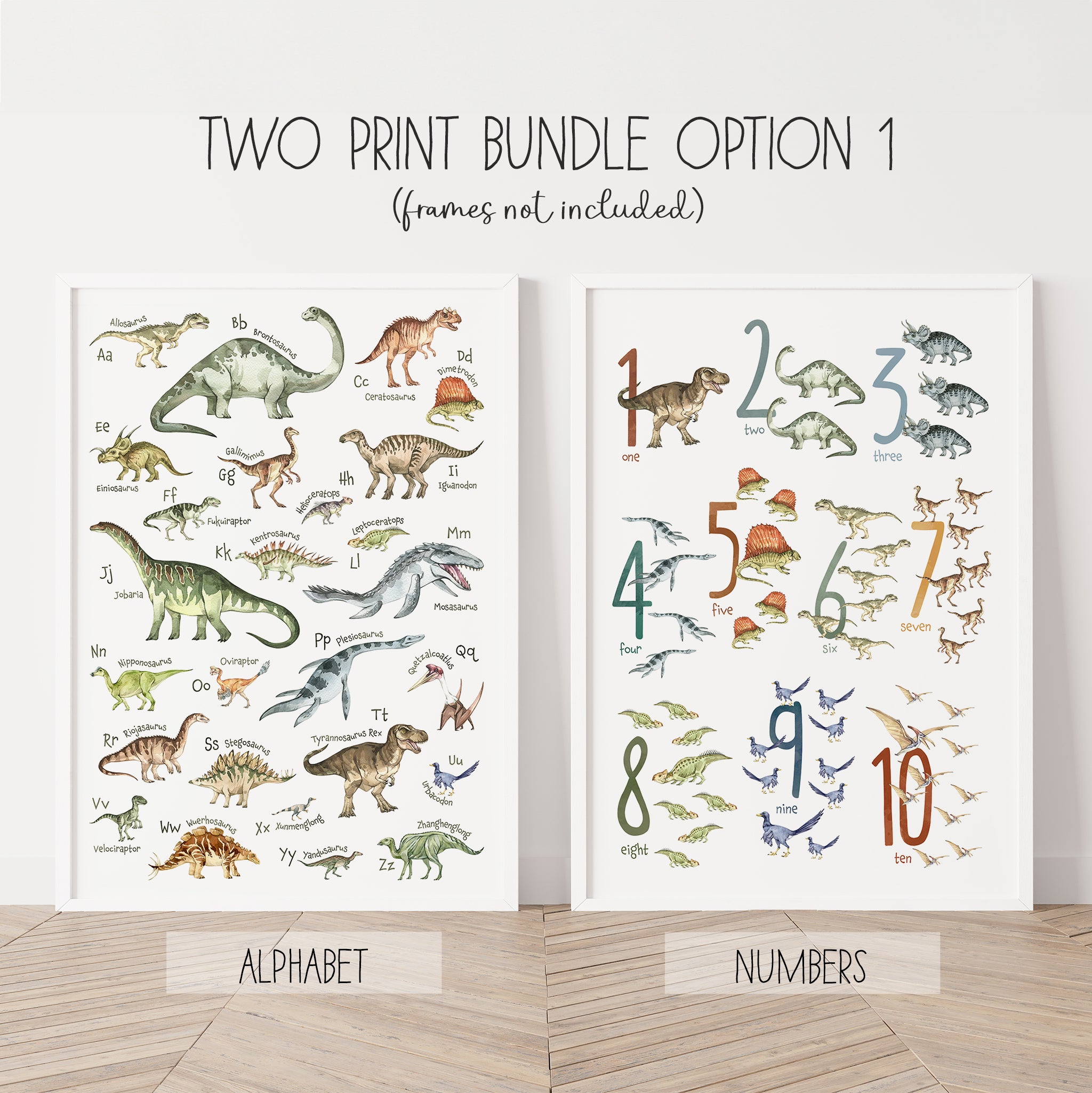 Dinosaur Nursery Prints Bundle Set