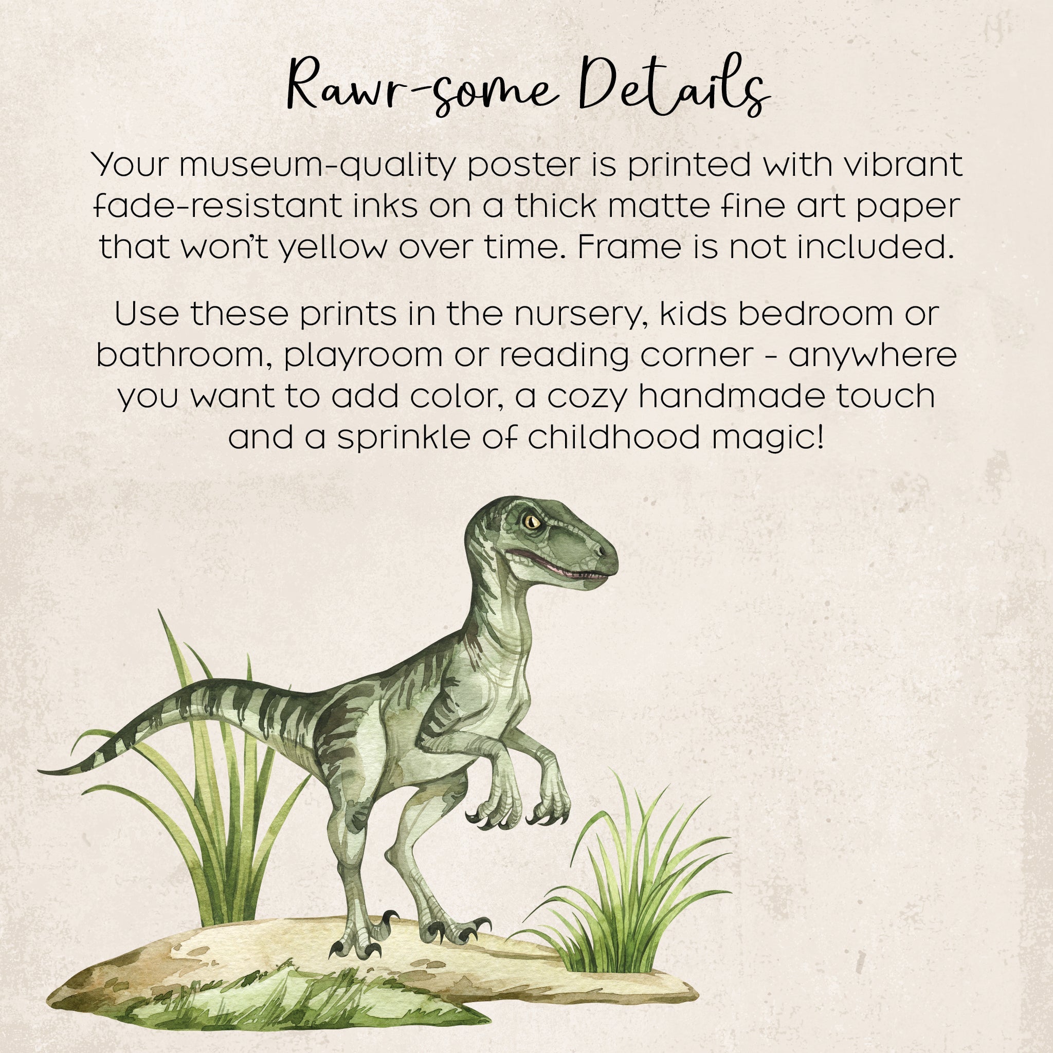Dinosaur Nursery Prints Bundle Set