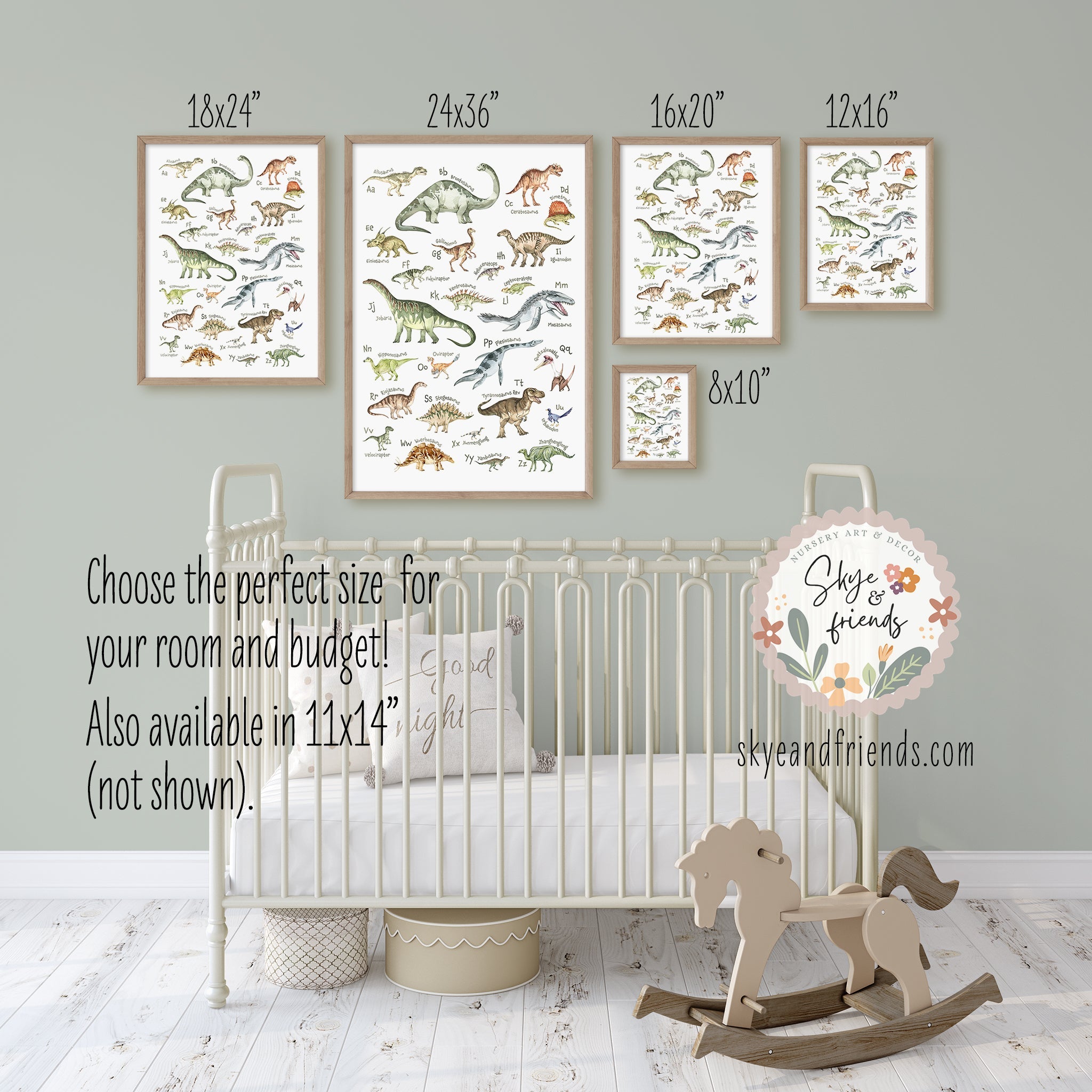 Dinosaur Nursery Prints Bundle Set