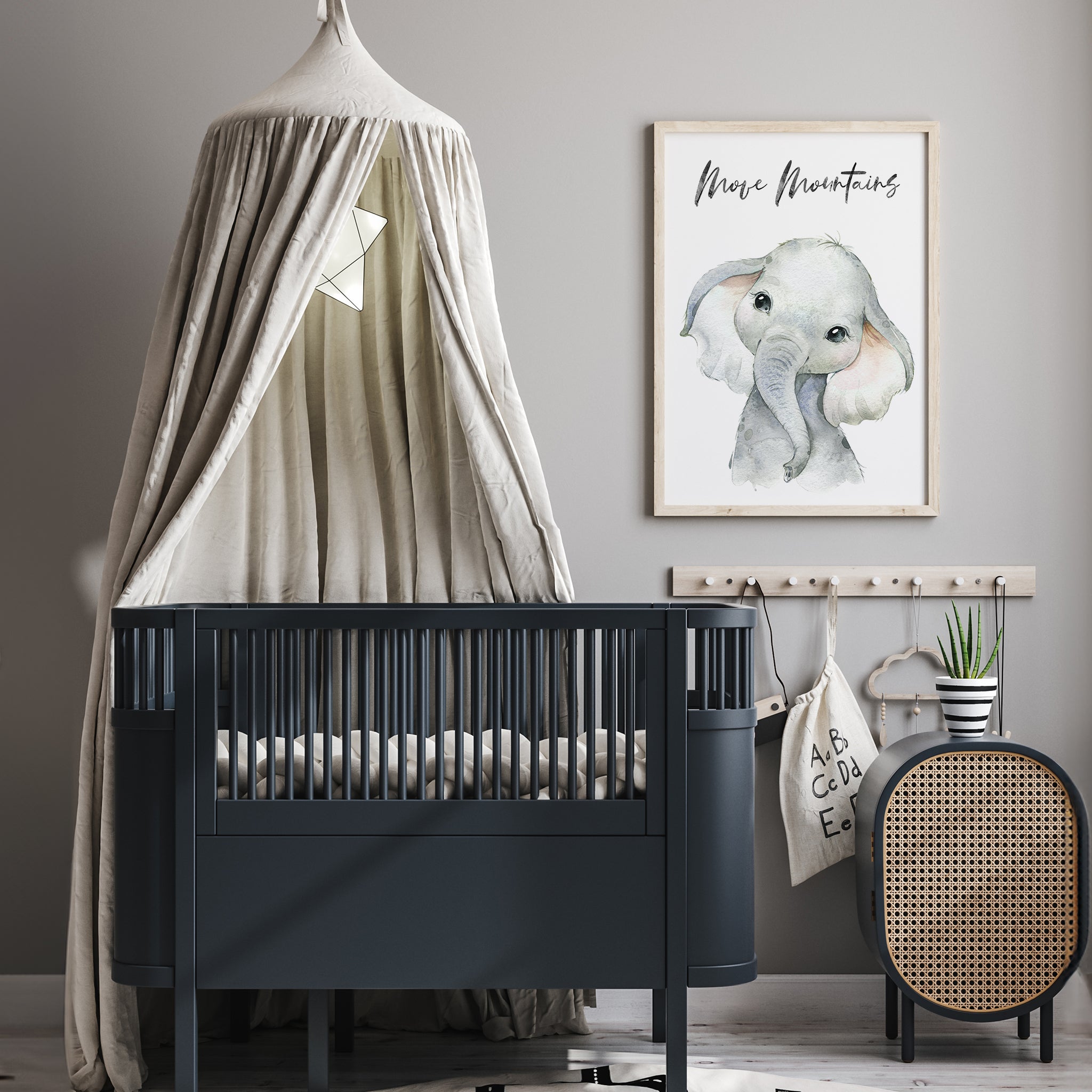 Elephant Nursery Print - Move Mountains