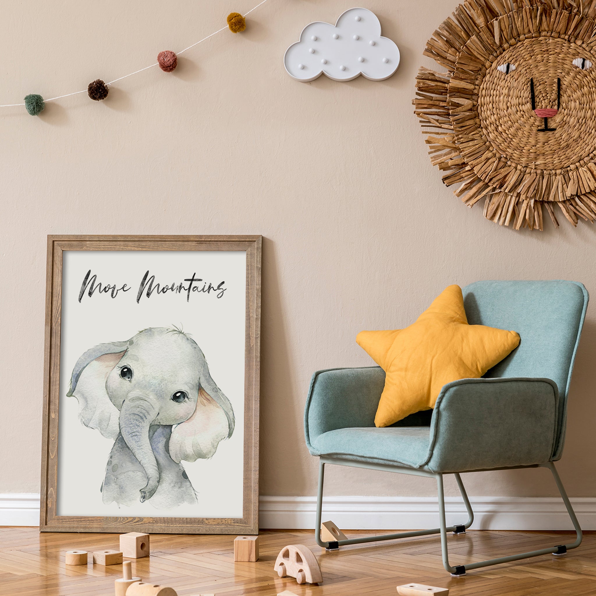 Elephant Nursery Print - Move Mountains