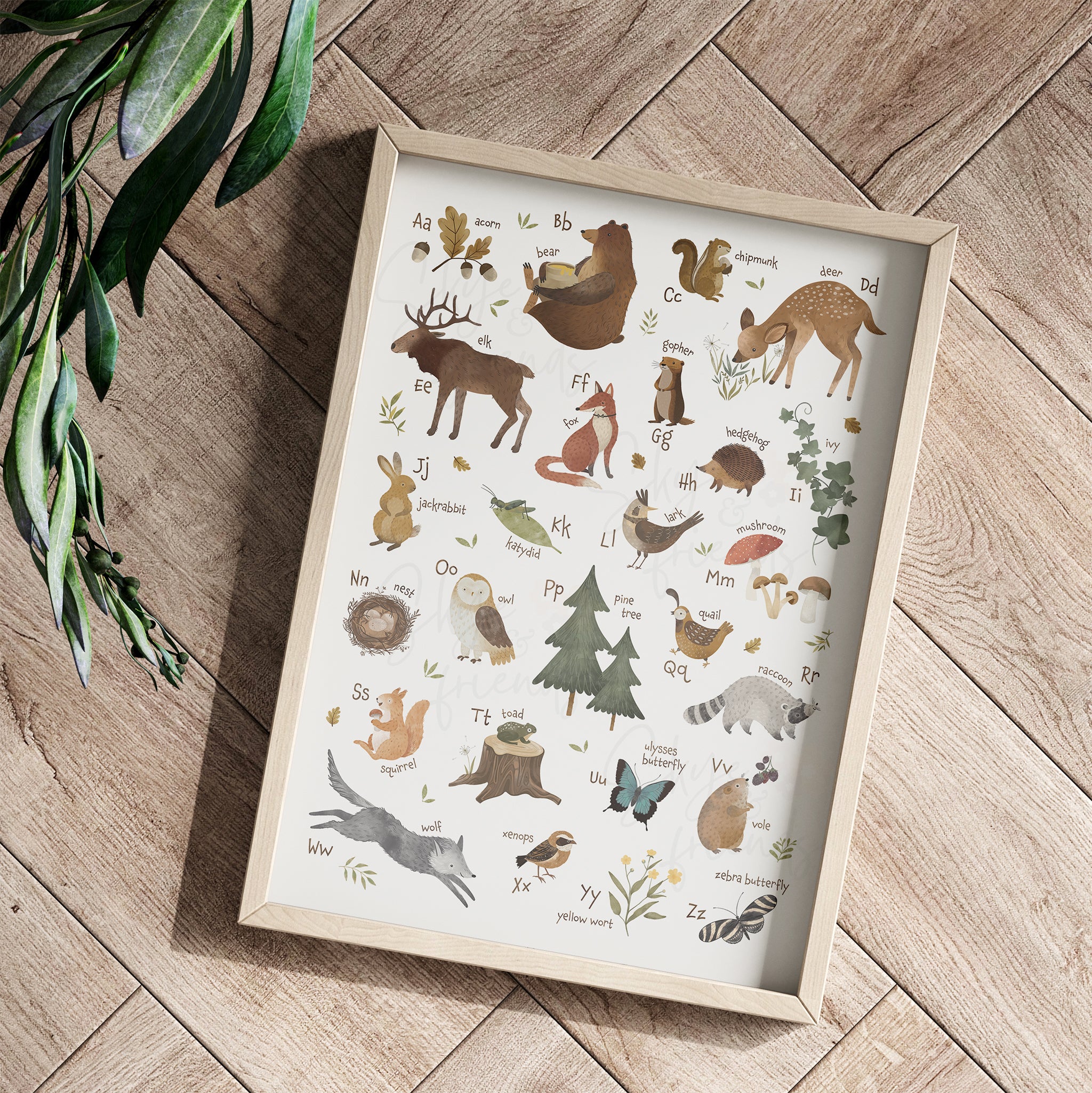 Woodland Themed Nursery Alphabet Wall Art