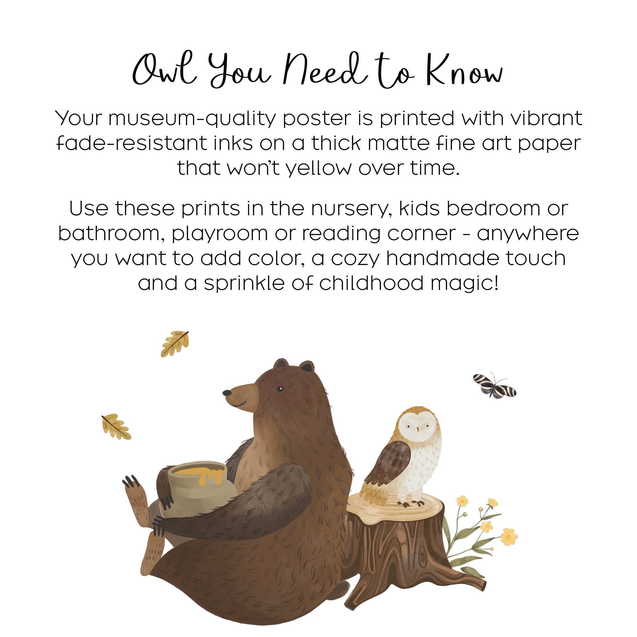 Woodland Themed Nursery Alphabet Wall Art