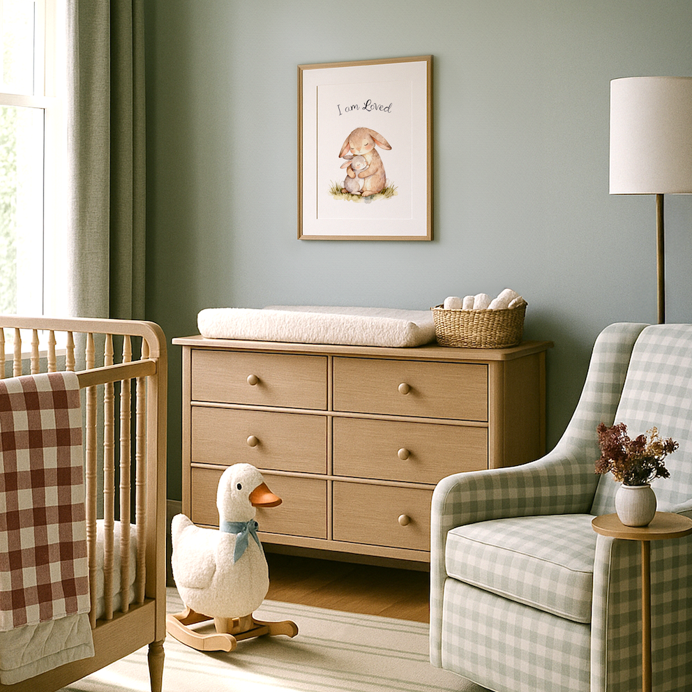 Bunny Nursery Animal Print - I am Loved