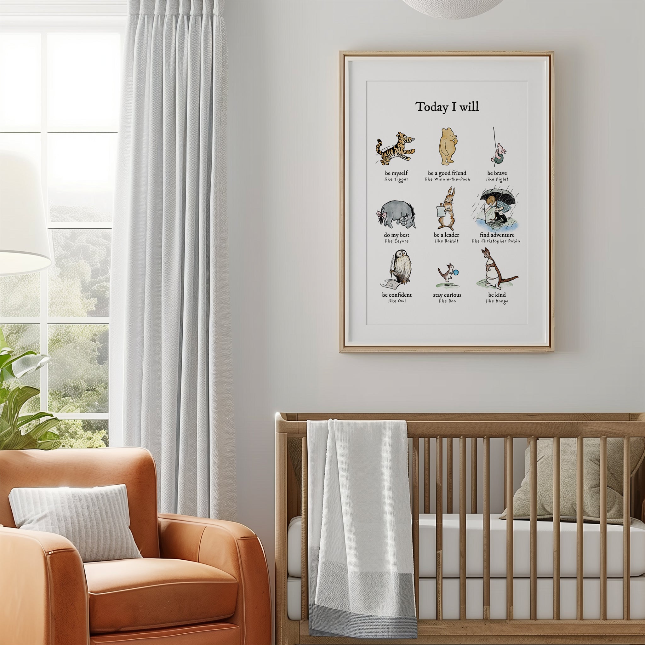 Winnie-the-Pooh Positive Affirmations Nursery Wall Art