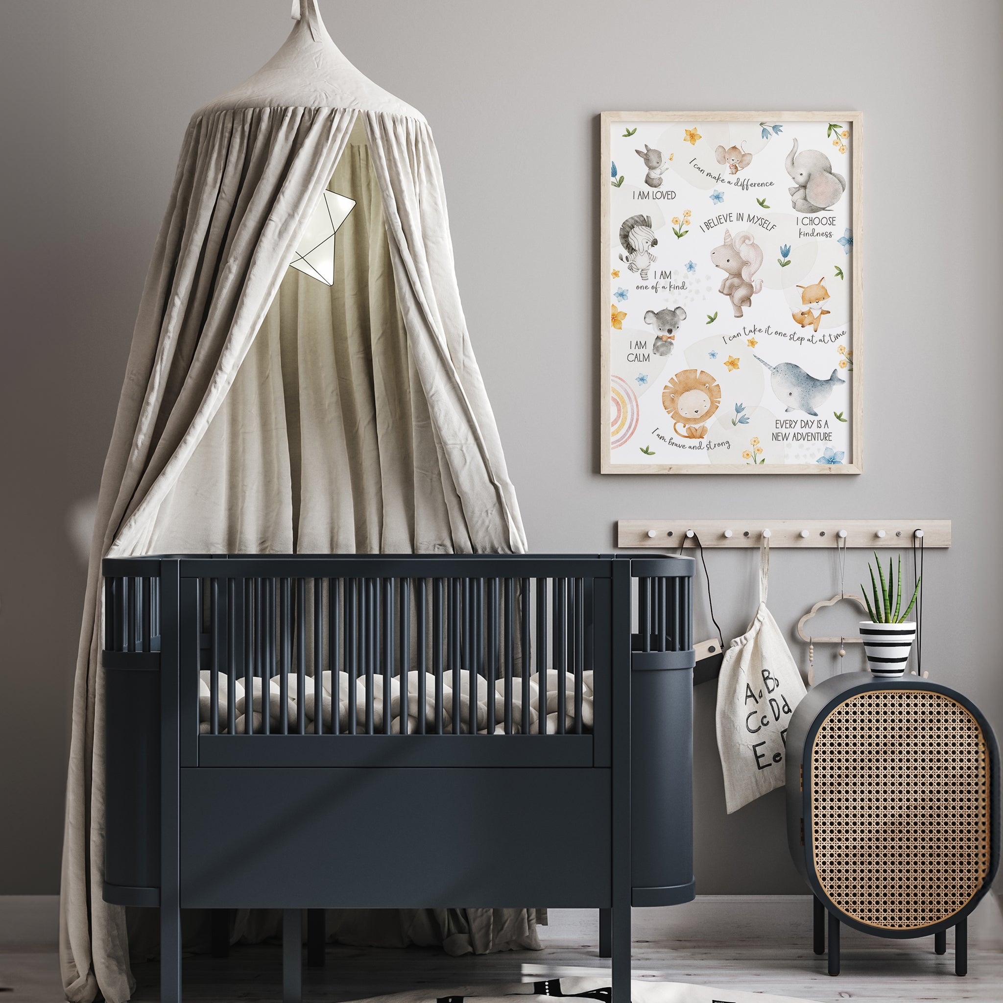 Unicorn & Animal Friends Positive Affirmations Poster