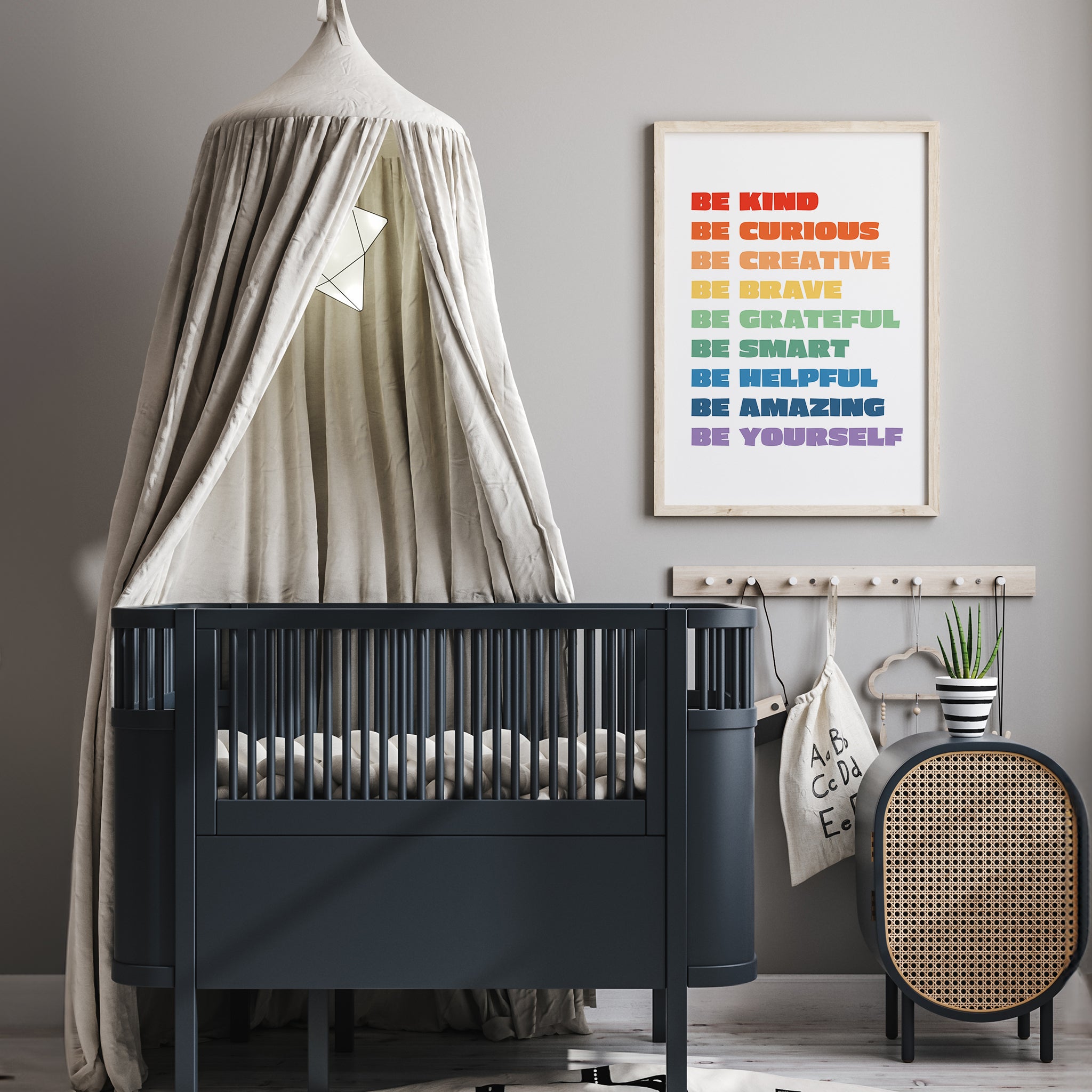 Kids Ombre Positive Affirmations Poster