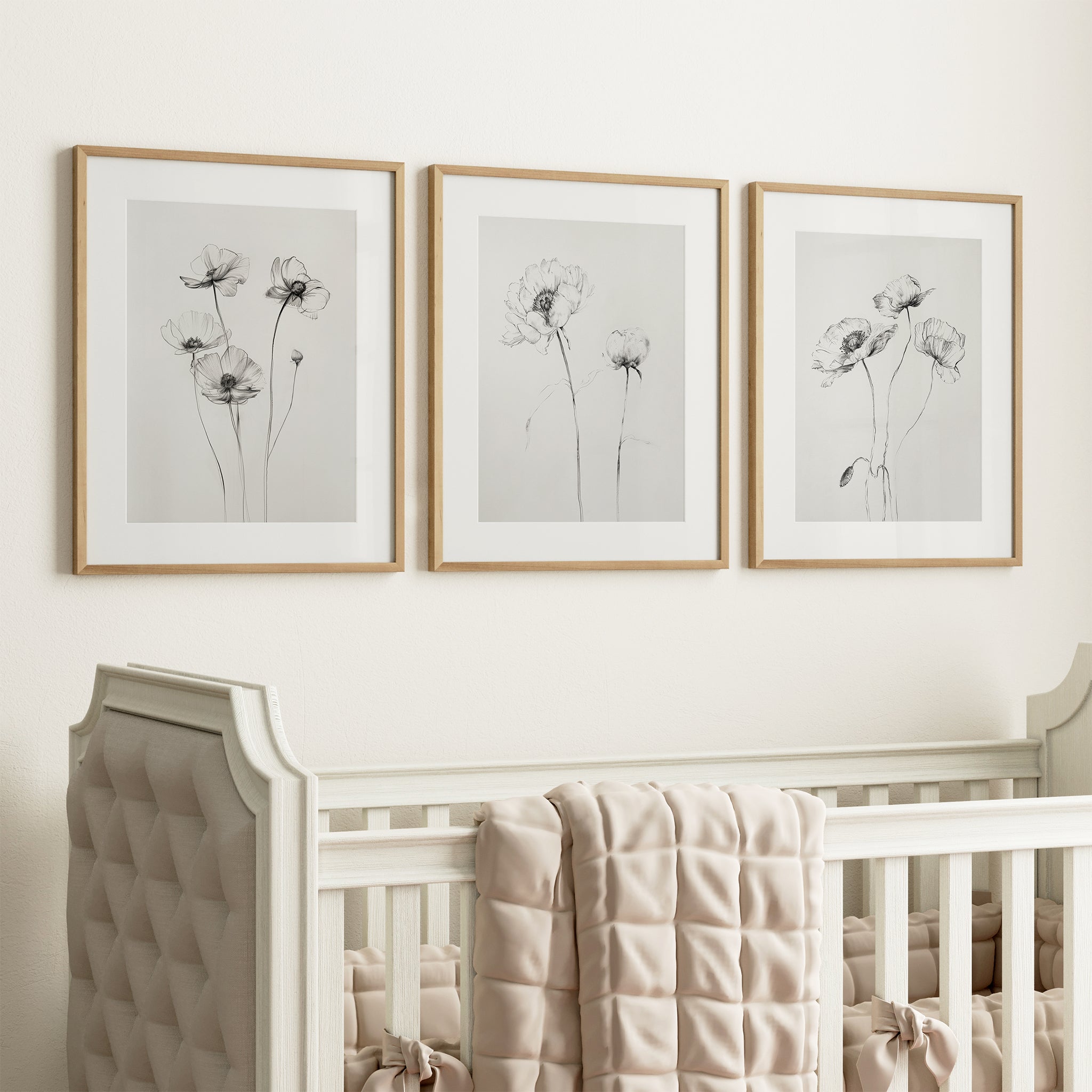 Wildflower Sketches, Botanical Nursery Wall Art