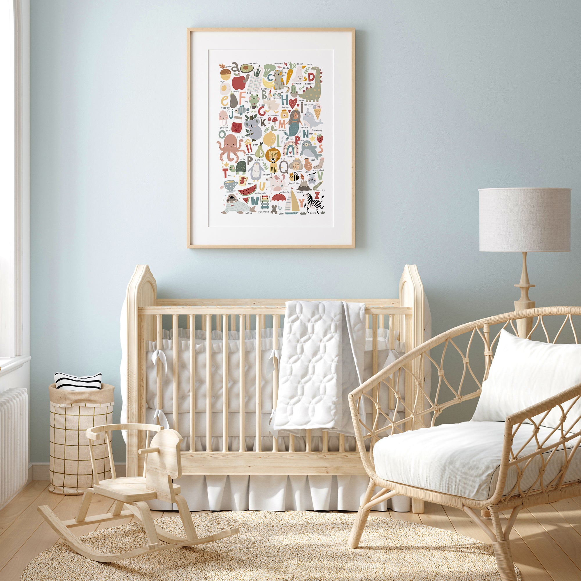 Alphabet Collage Wall Art with Animals and Objects