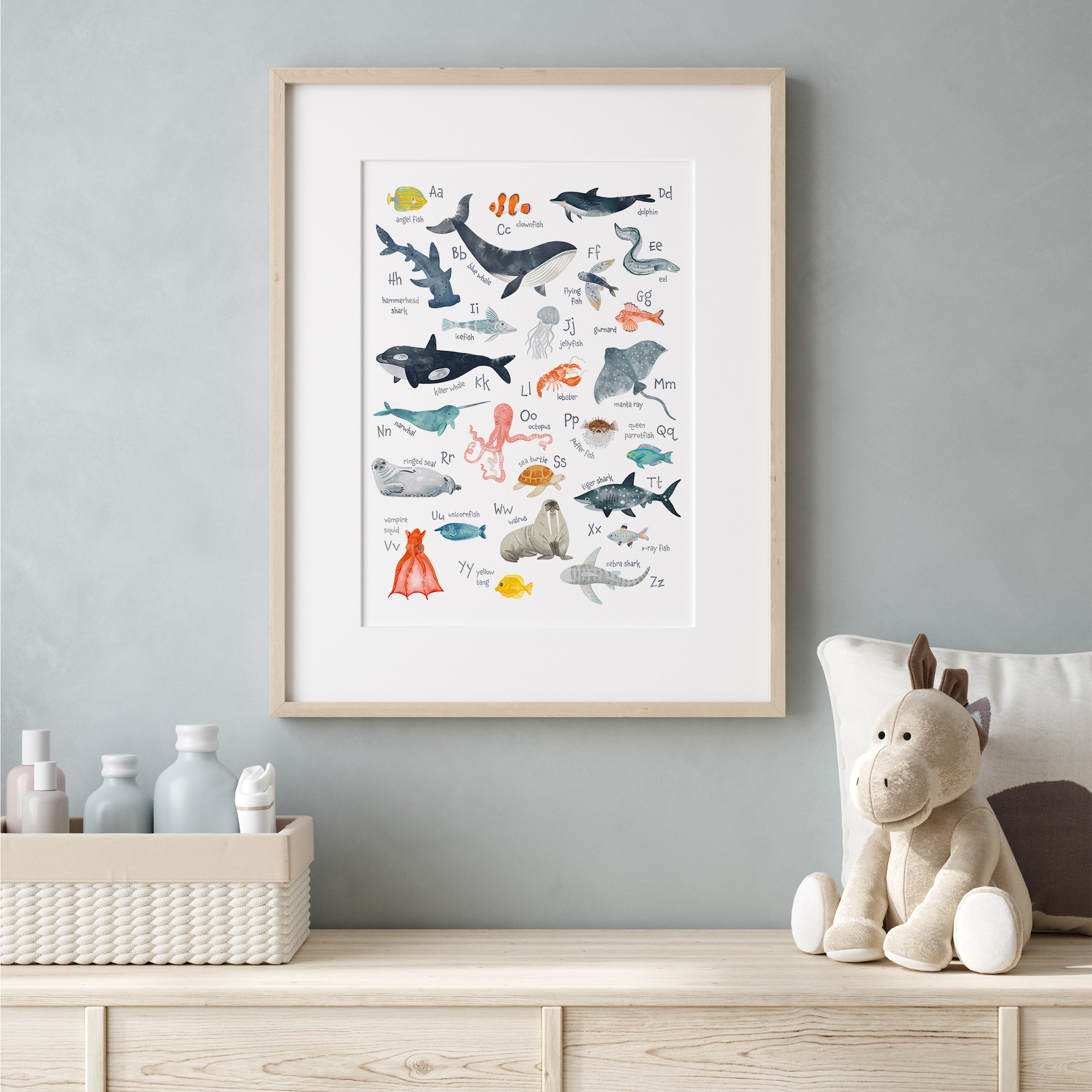 Sea Animals Alphabet Poster