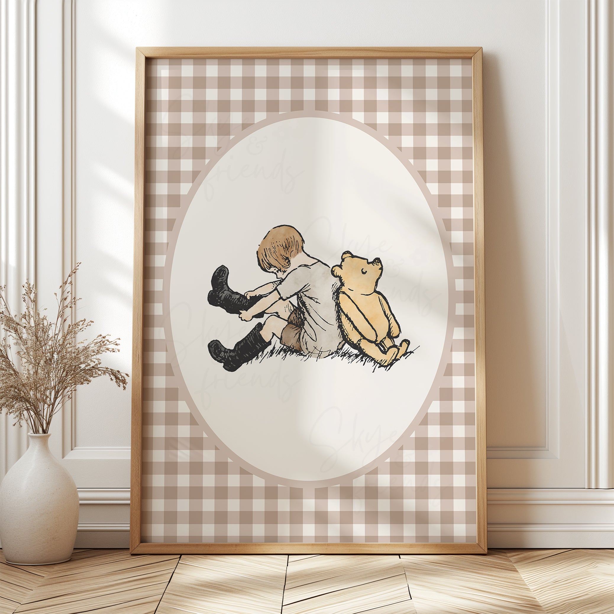 Classic Winnie-the-Pooh Nursery Print in Sage Green and Other Neutral Colors - A Grand Adventure!