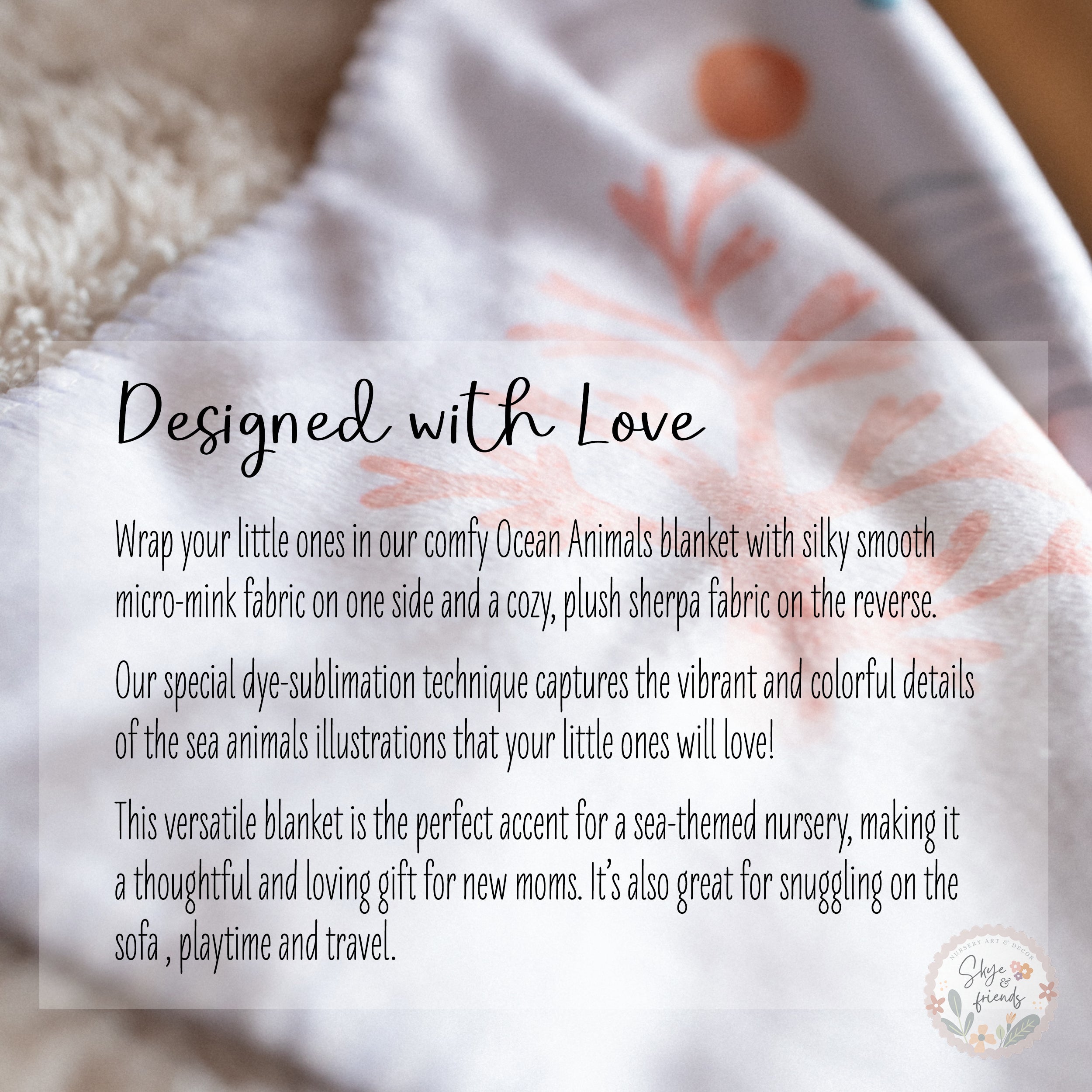 I Love You More than all the Fish in the Sea | Plush Sherpa Baby Blanket