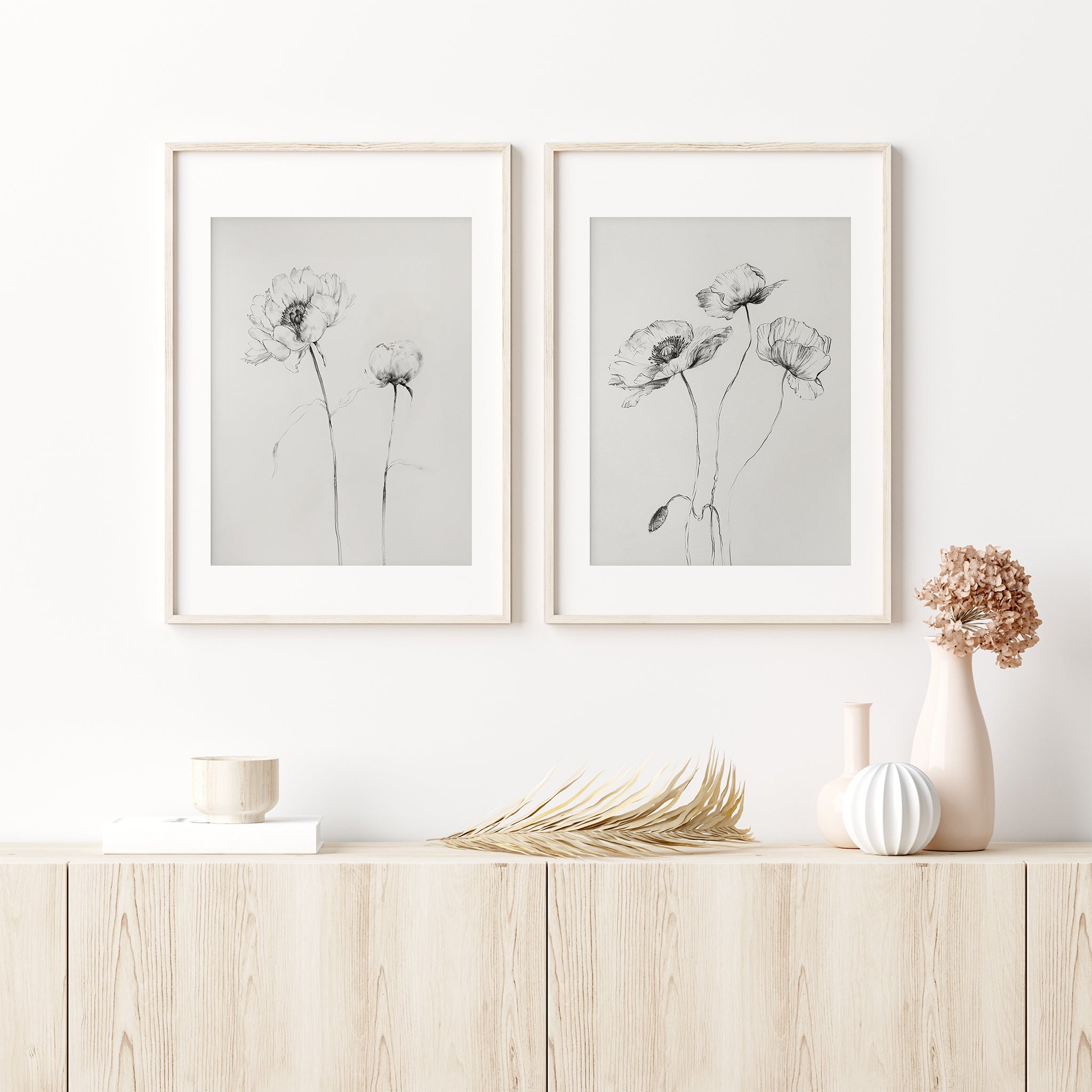 Wildflower Sketches, Botanical Nursery Wall Art