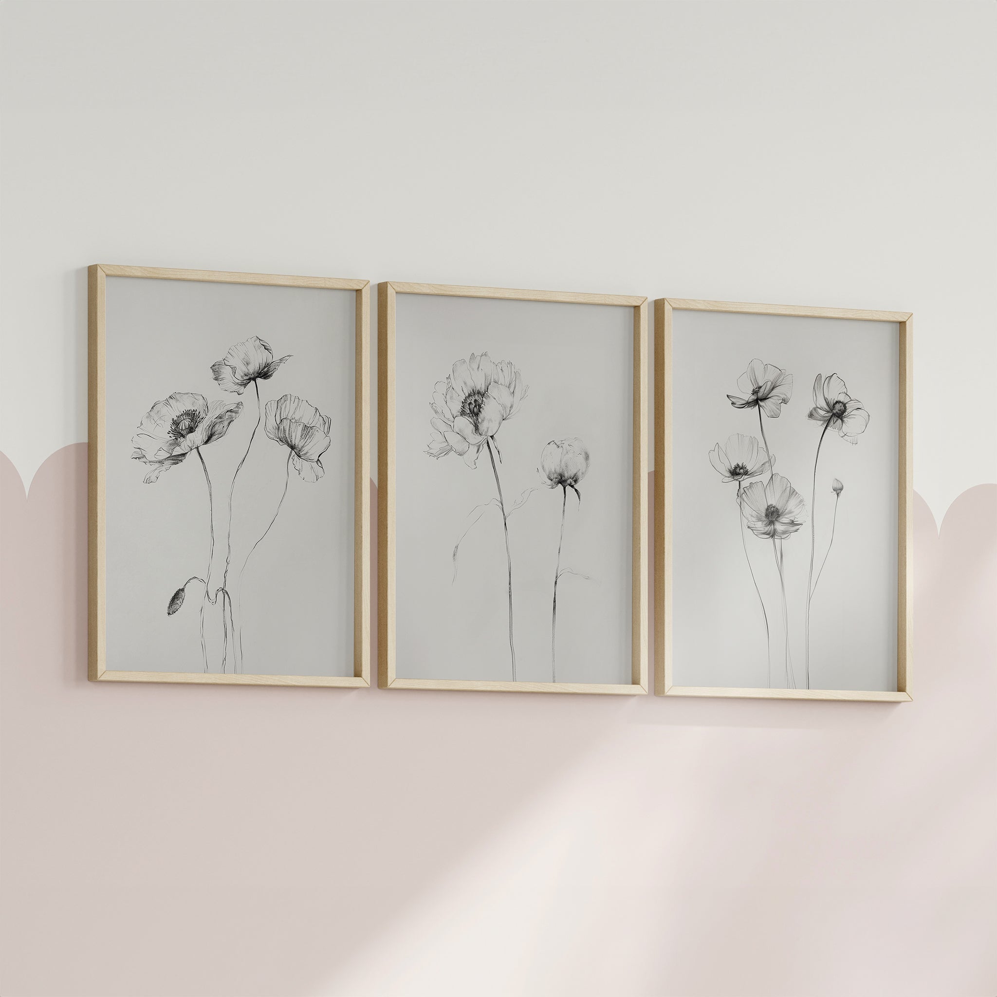 Wildflower Sketches, Botanical Nursery Wall Art