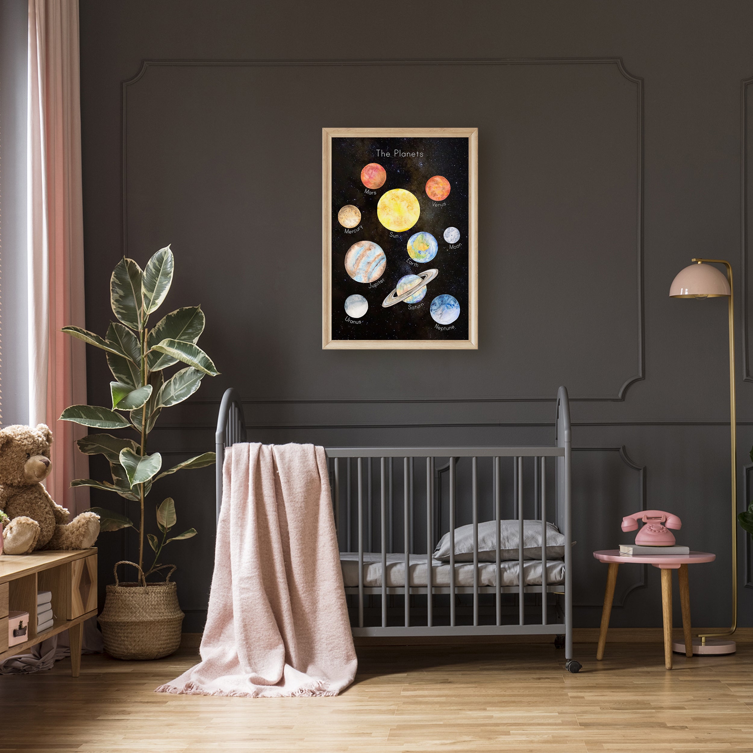 The Planets Poster Print on Black