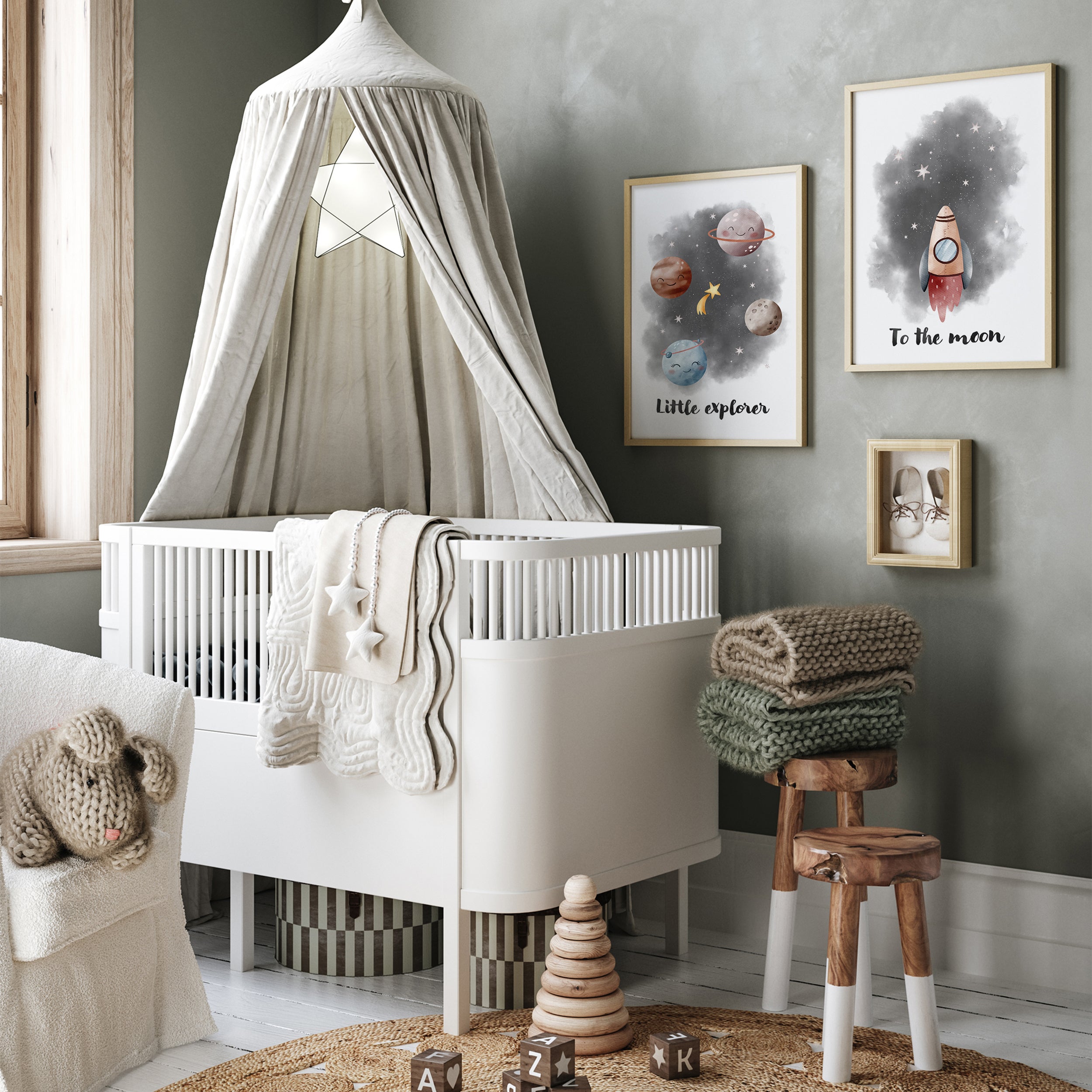 Rocket Ship in Space, To The Moon Poster