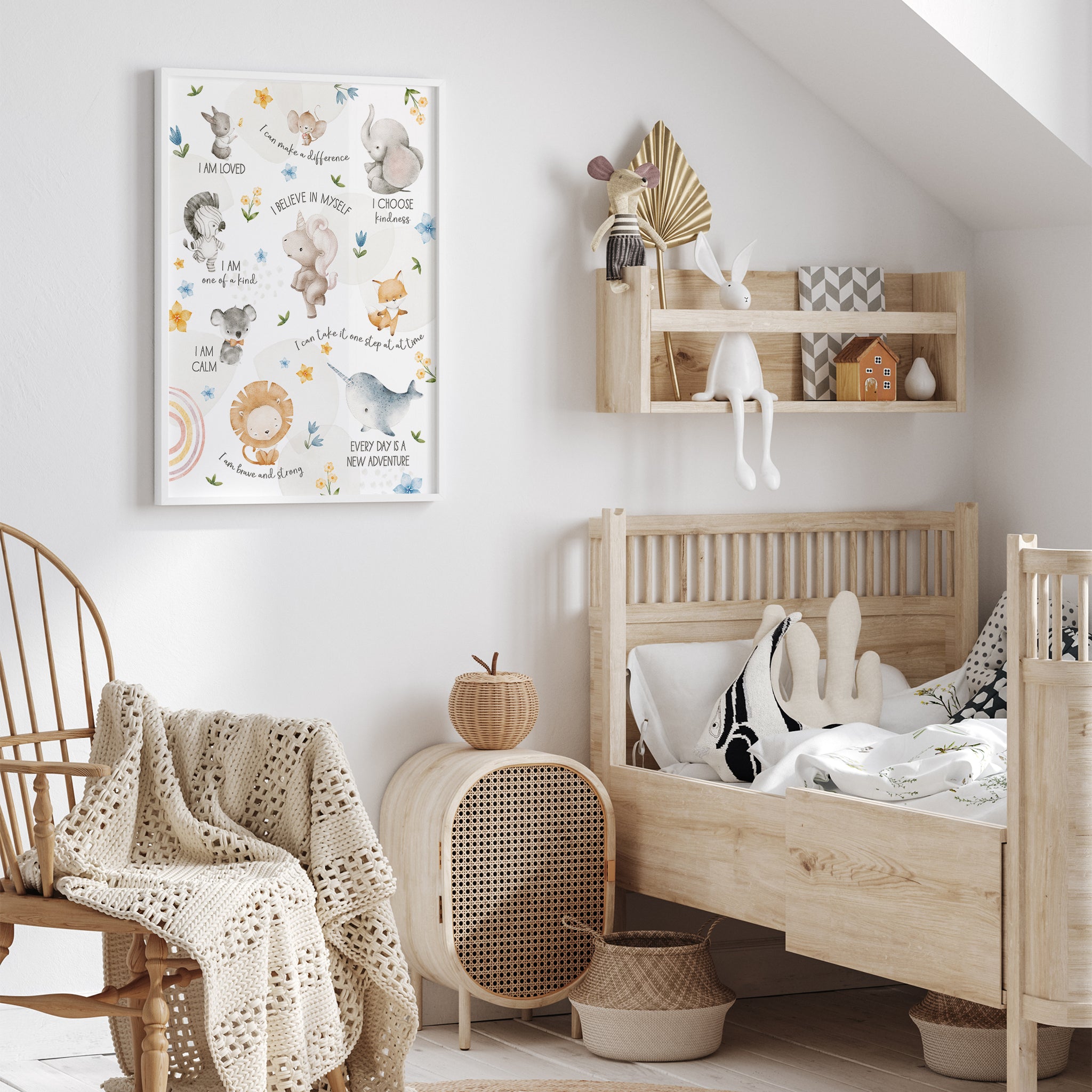 Unicorn & Animal Friends Positive Affirmations Poster