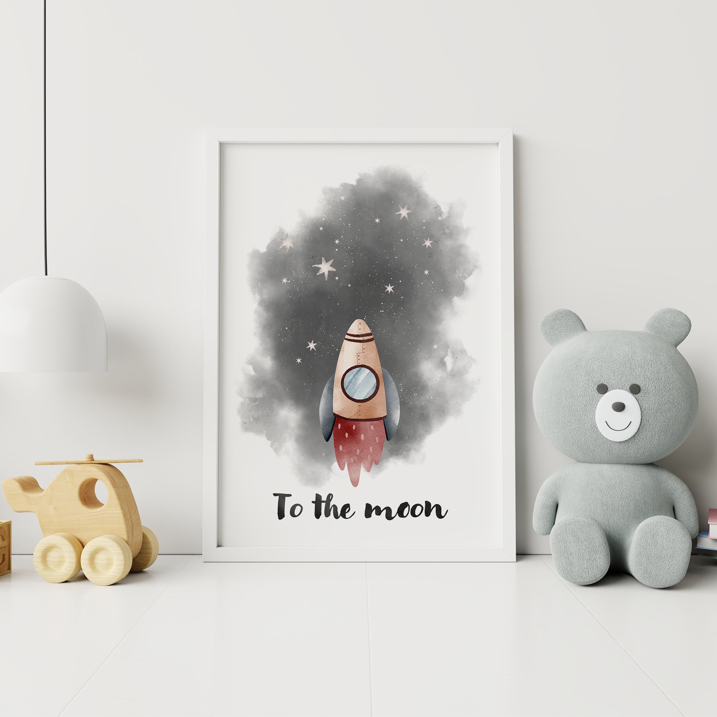 Rocket Ship in Space, To The Moon Poster