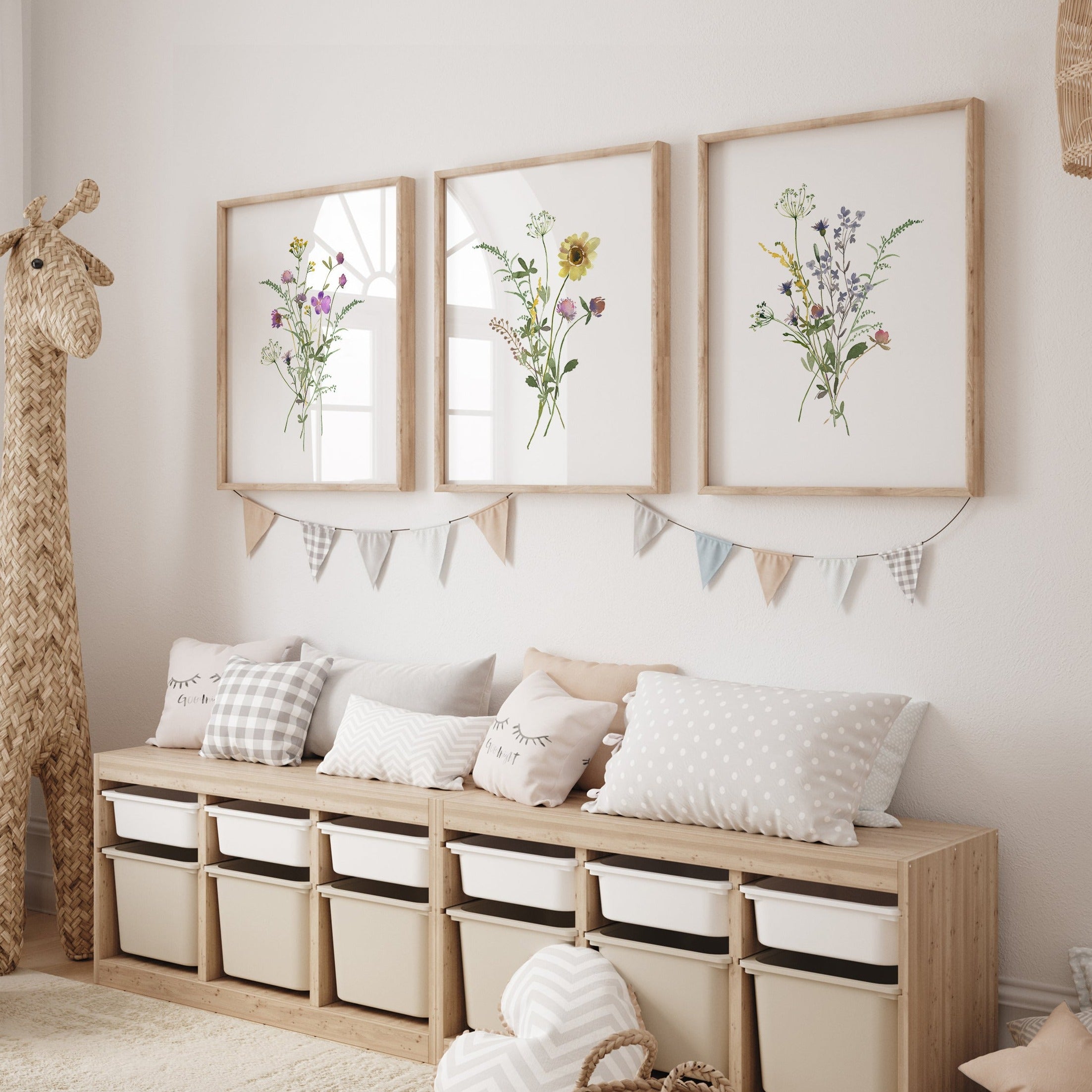 Wildflowers Nursery Print Bundle Set of 3