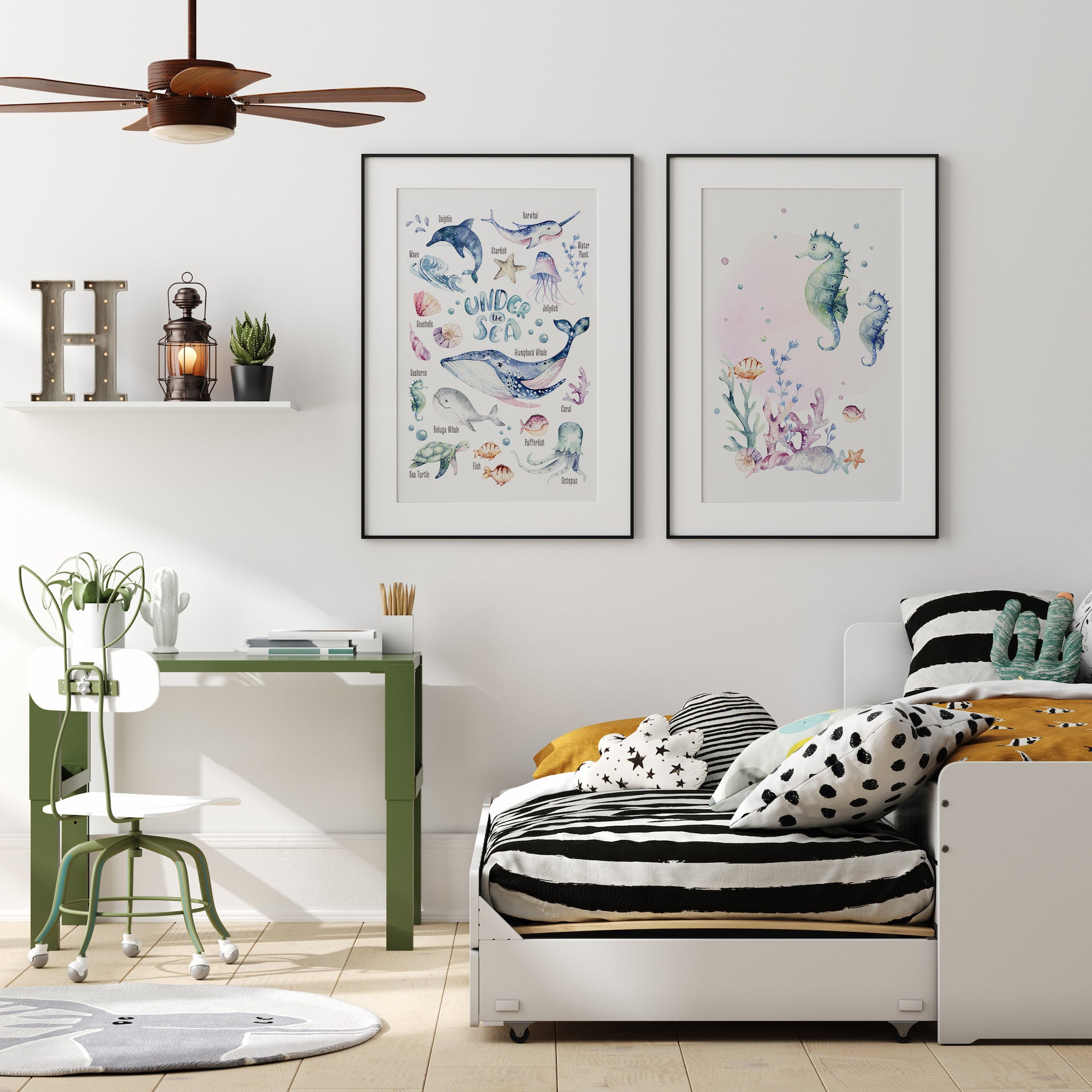 Under The Sea, Whimsical Sea Animals Wall Art