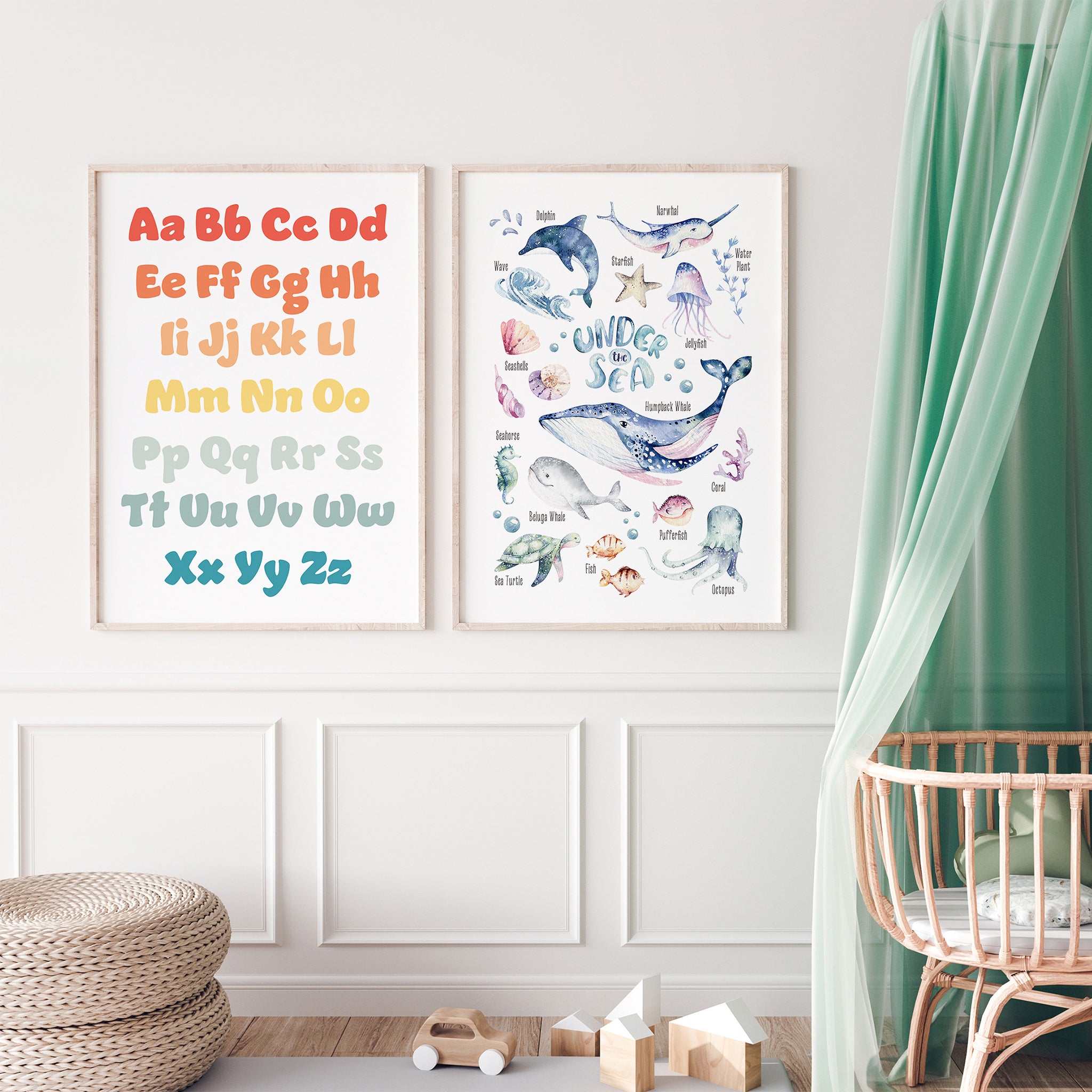 Under The Sea, Whimsical Sea Animals Wall Art