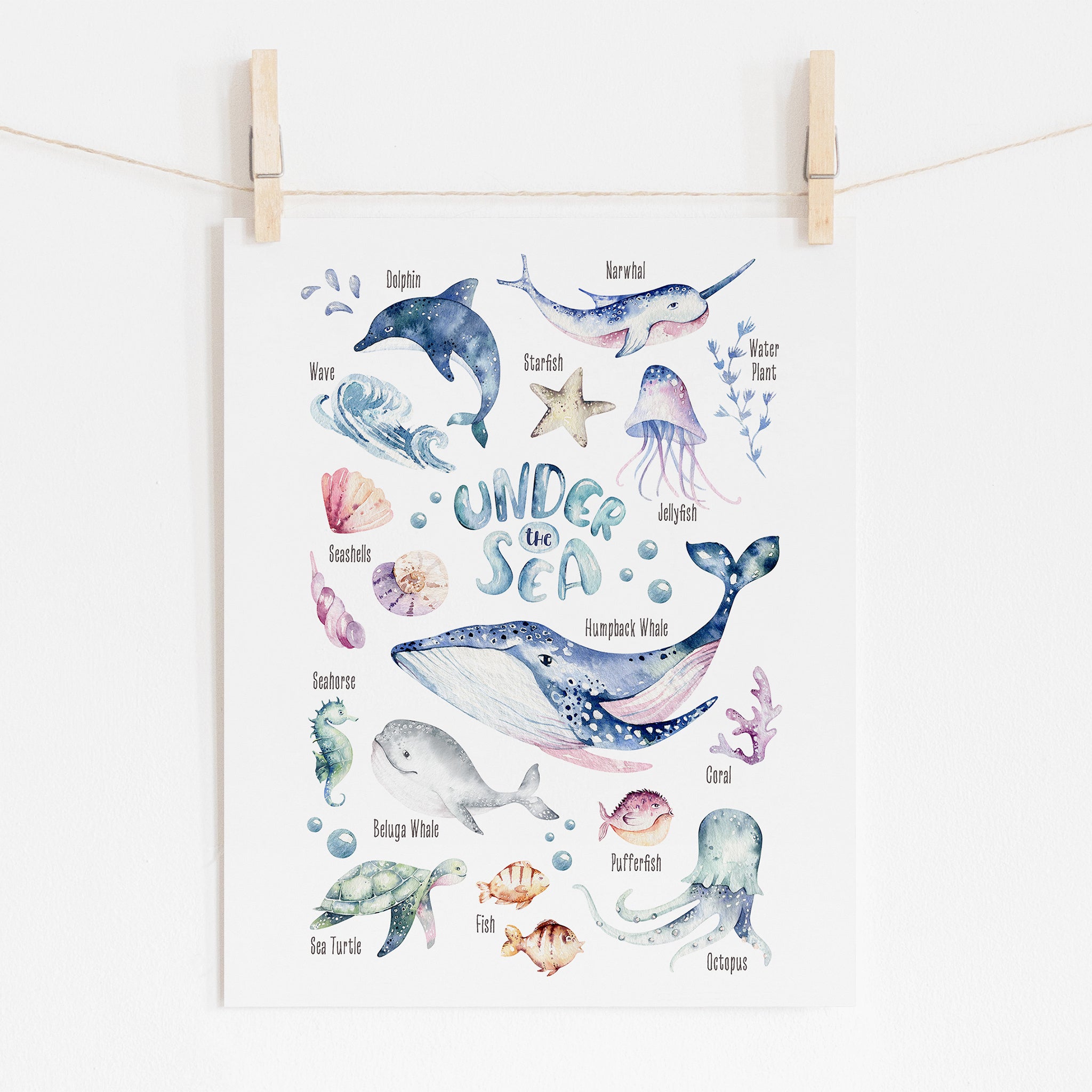 Under The Sea, Whimsical Sea Animals Wall Art