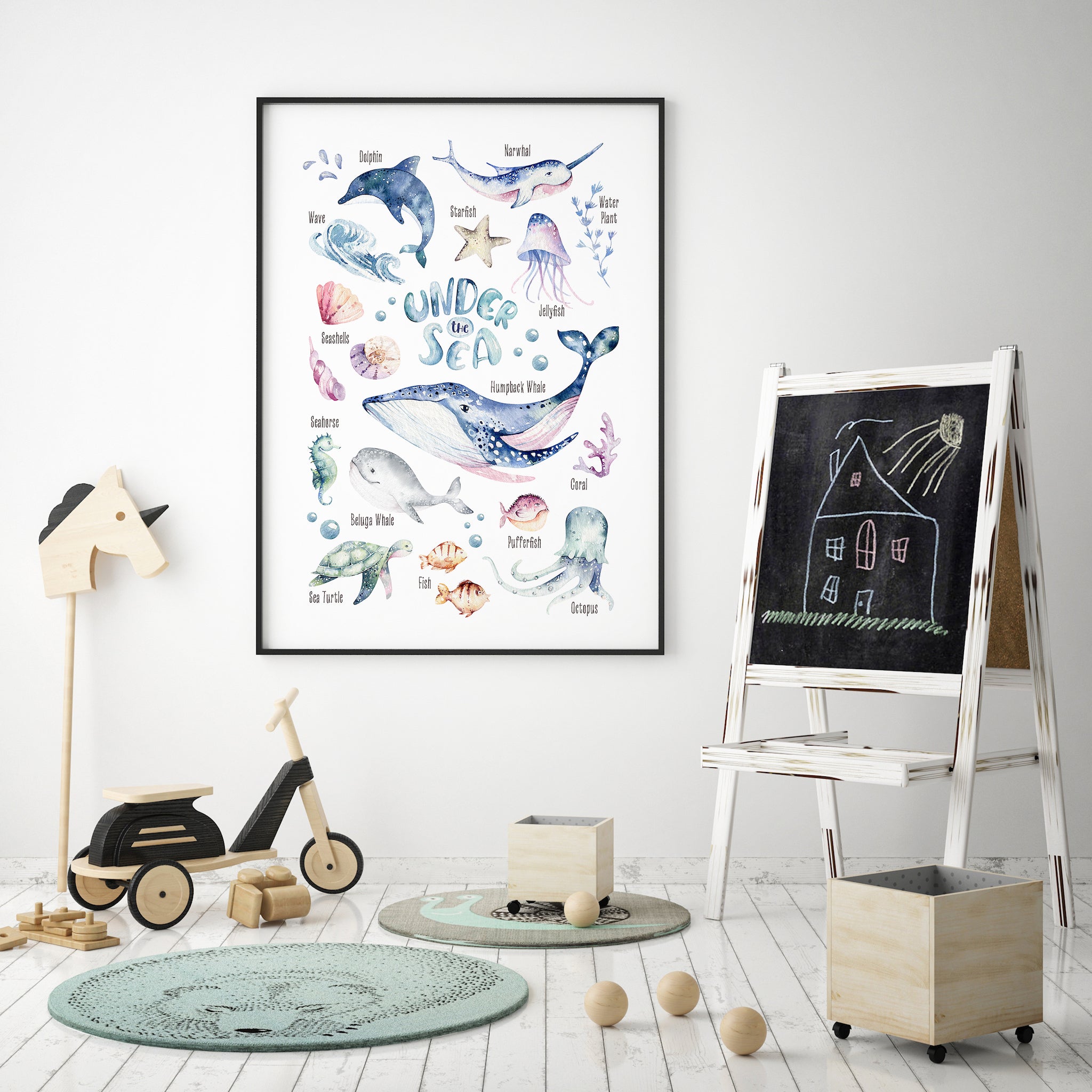 Under The Sea, Whimsical Sea Animals Wall Art
