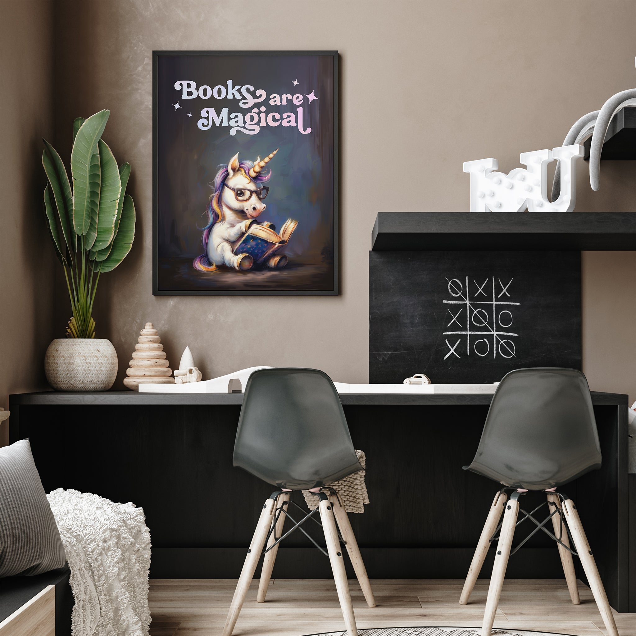 Personalizable Unicorn Wall Art for Book Corner
