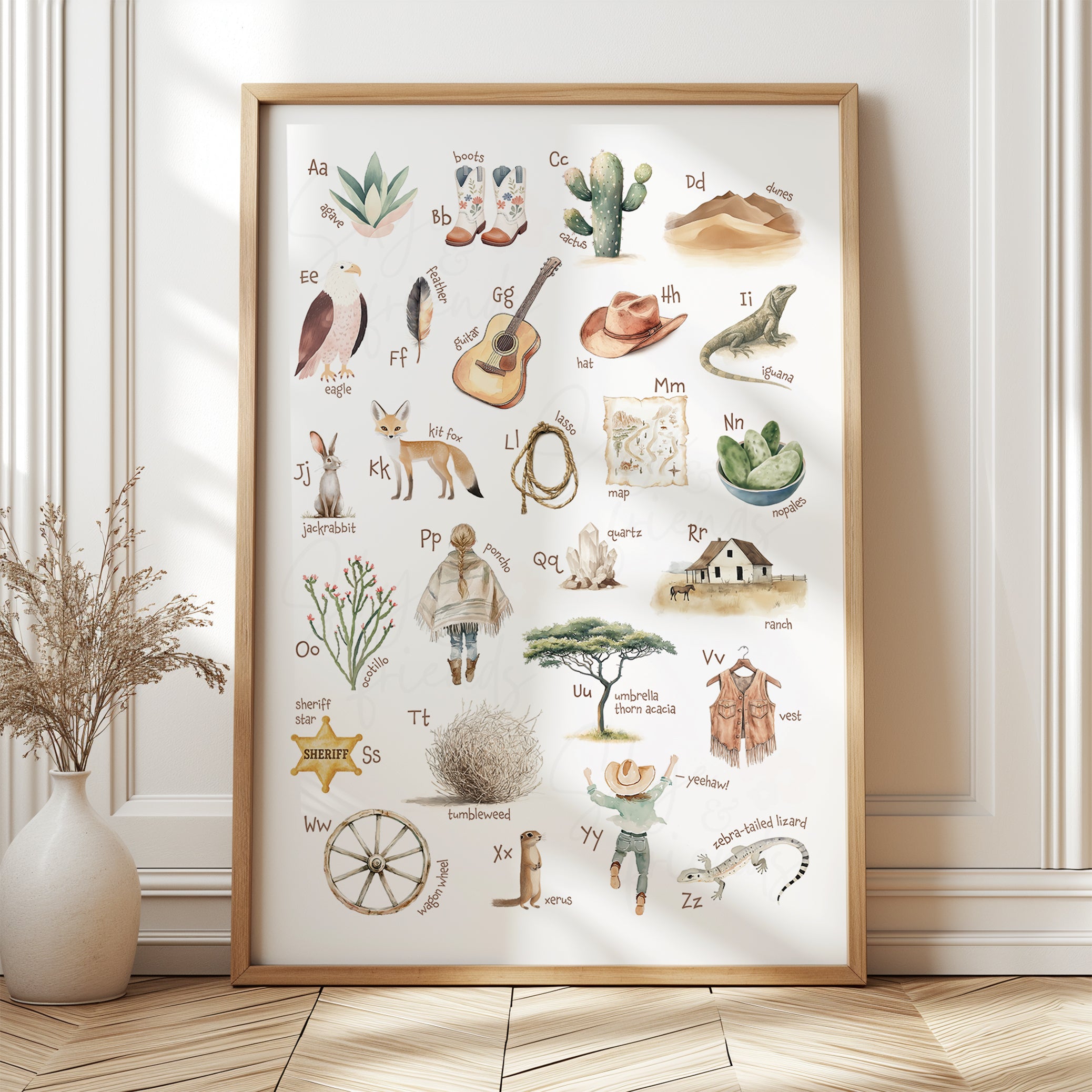 Cowgirl Nursery Alphabet Print