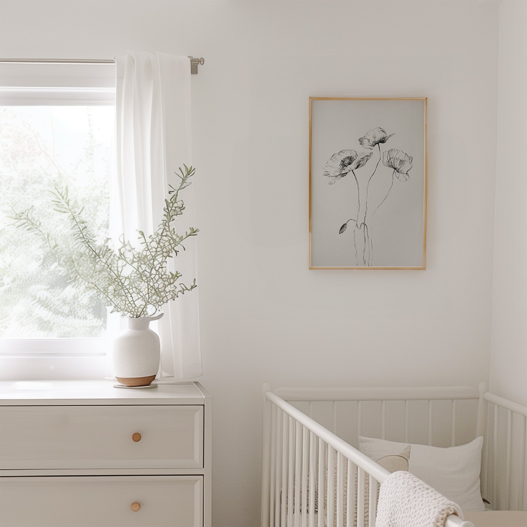 Wildflower Sketches, Botanical Nursery Wall Art