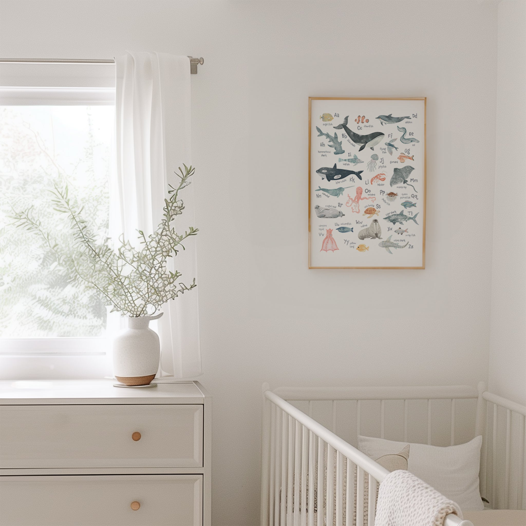 Pastel Sea Animals Alphabet Poster