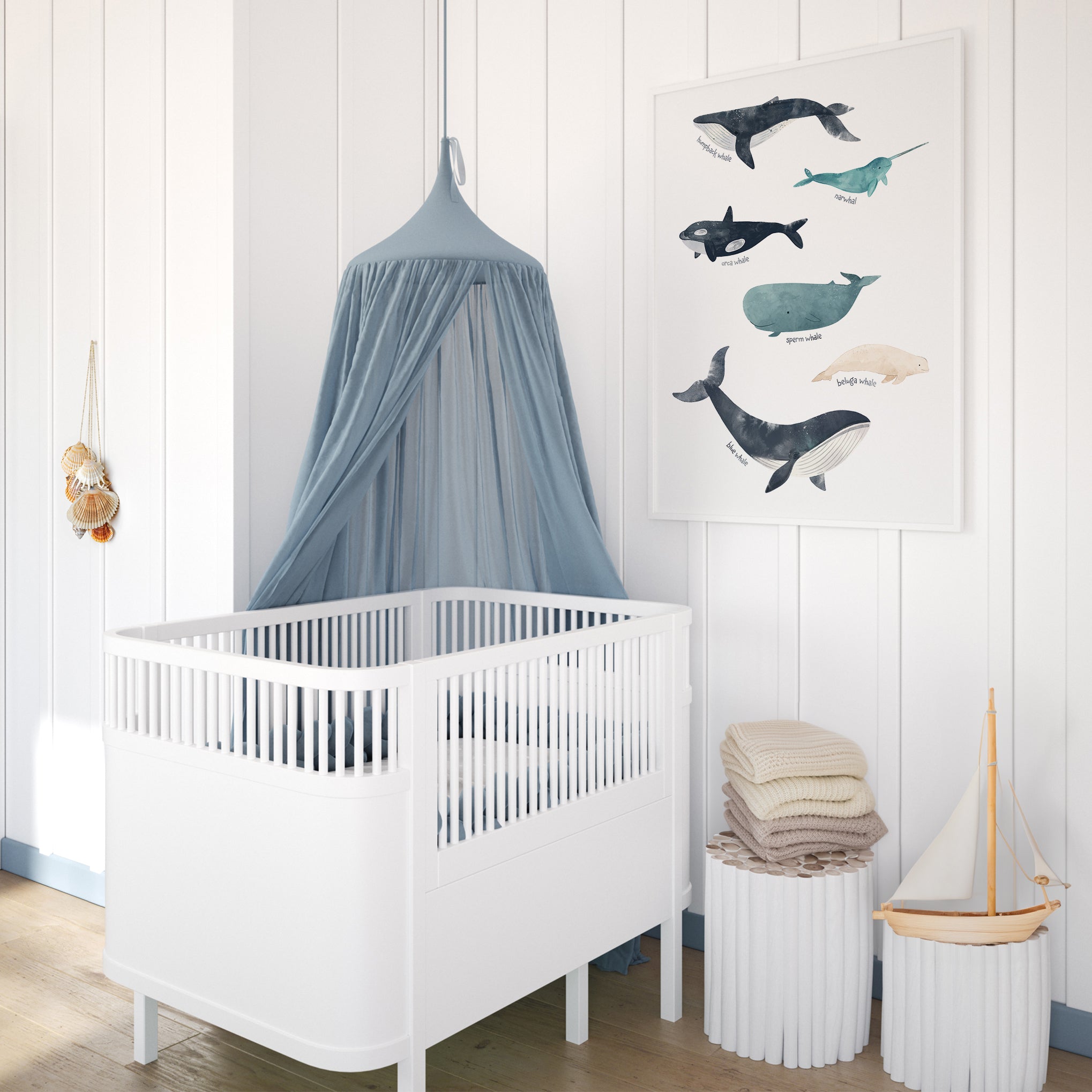 Whales Poster for Nursery and Kids Room