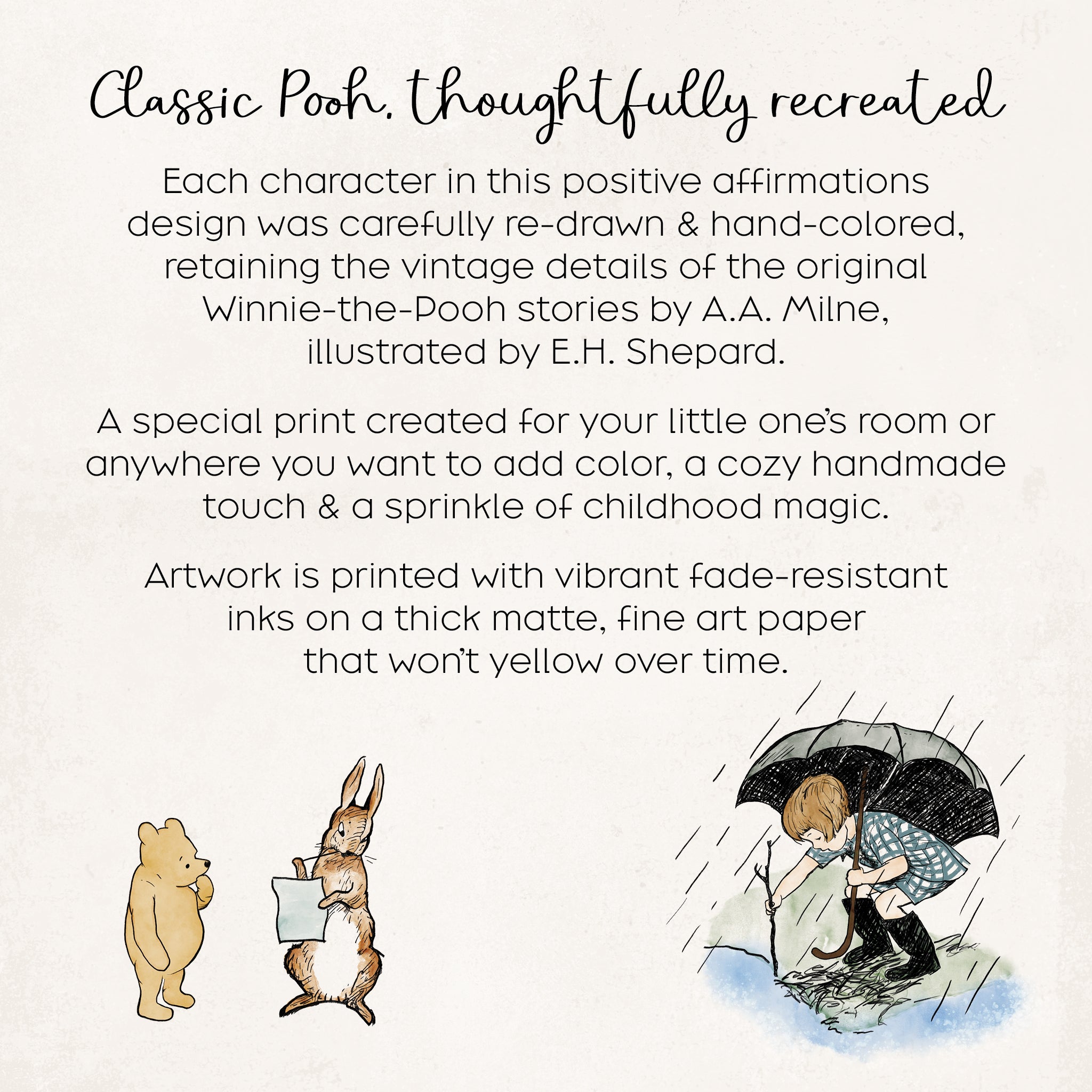 Winnie-the-Pooh Positive Affirmations Nursery Wall Art